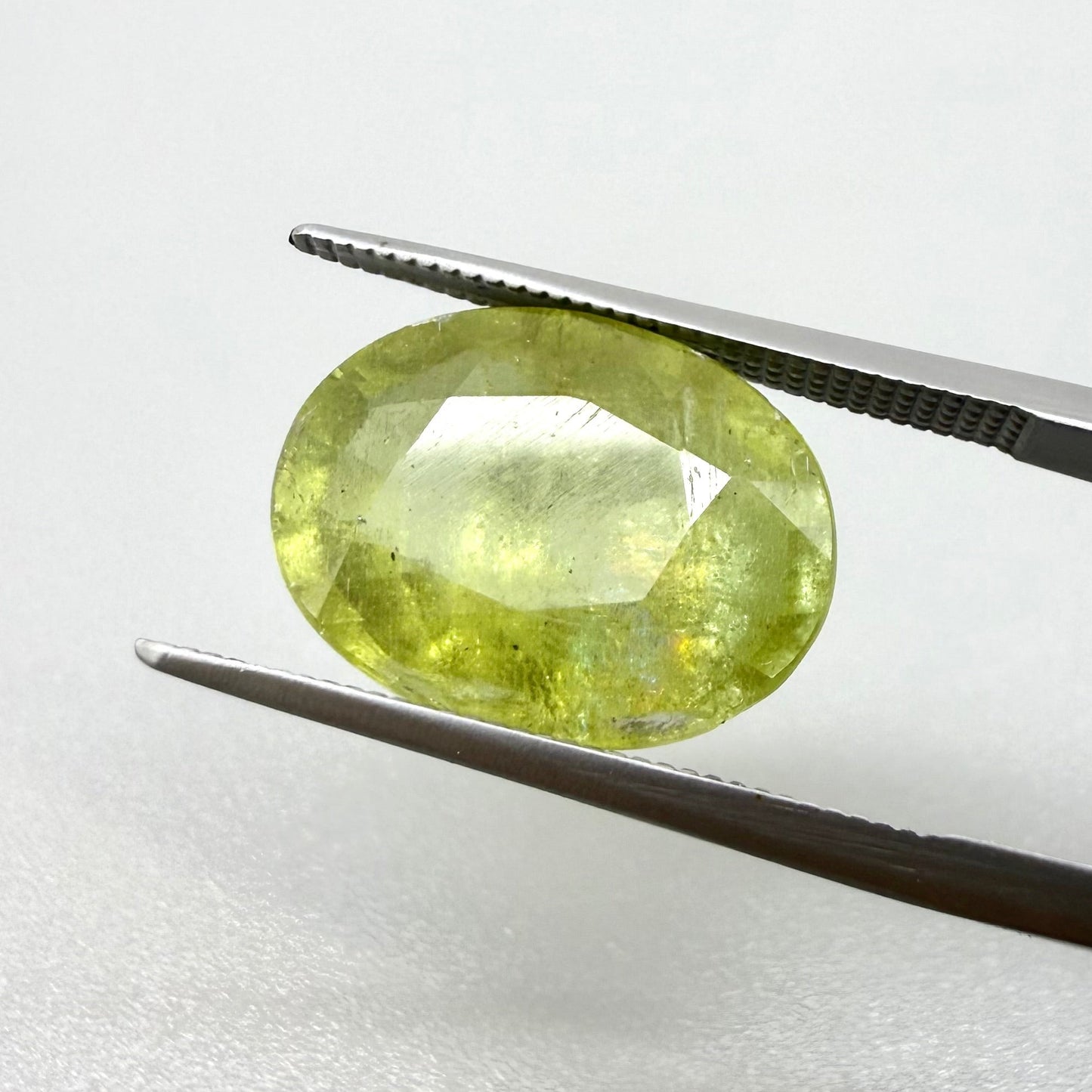 Green-Yellow Sphene Oval 8.93 Ct