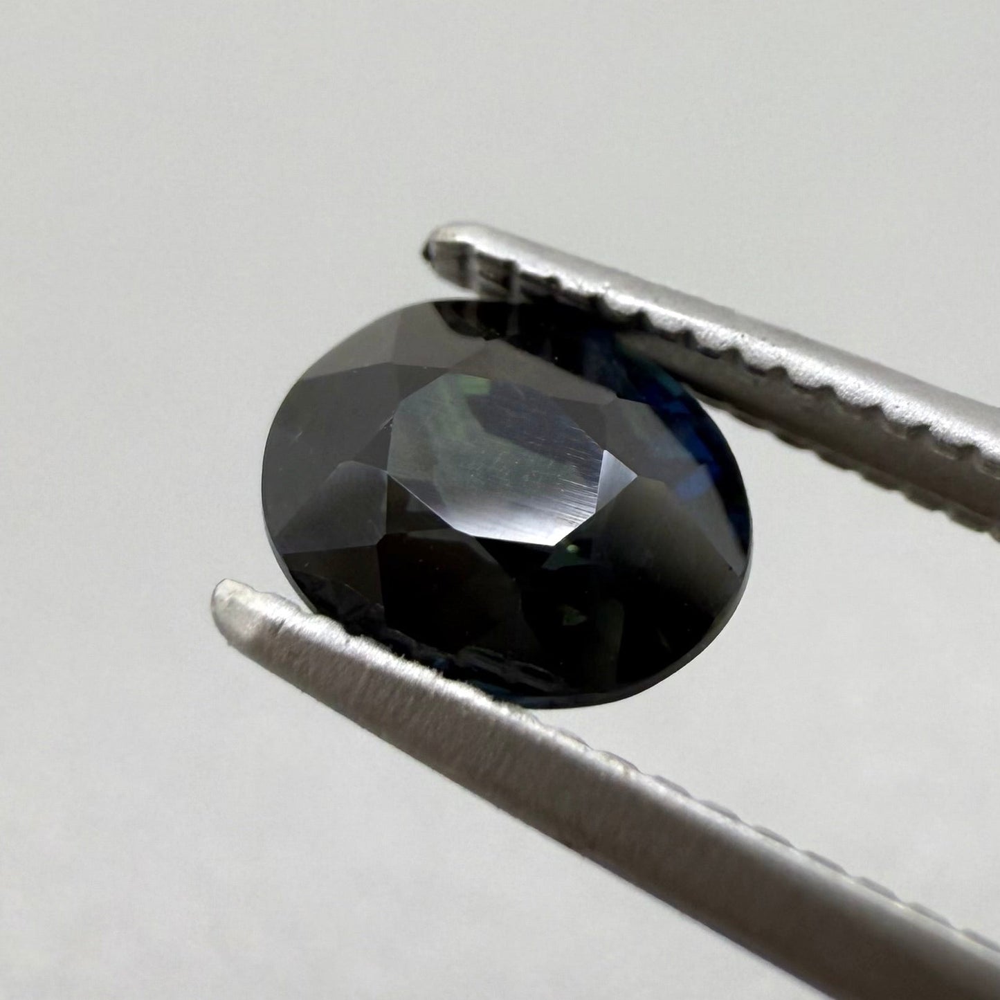 Blue with Green Sapphire Oval 0.96 Ct