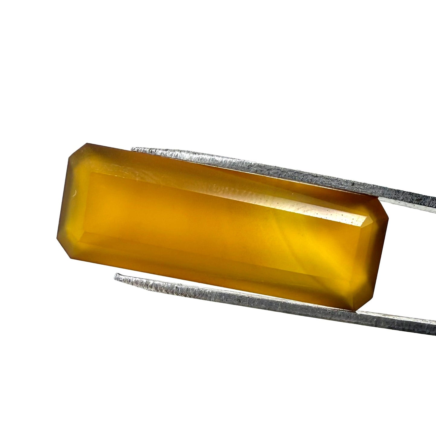 Golden-Brown Hues Chalcedony Emerald cut 10.03 Ct