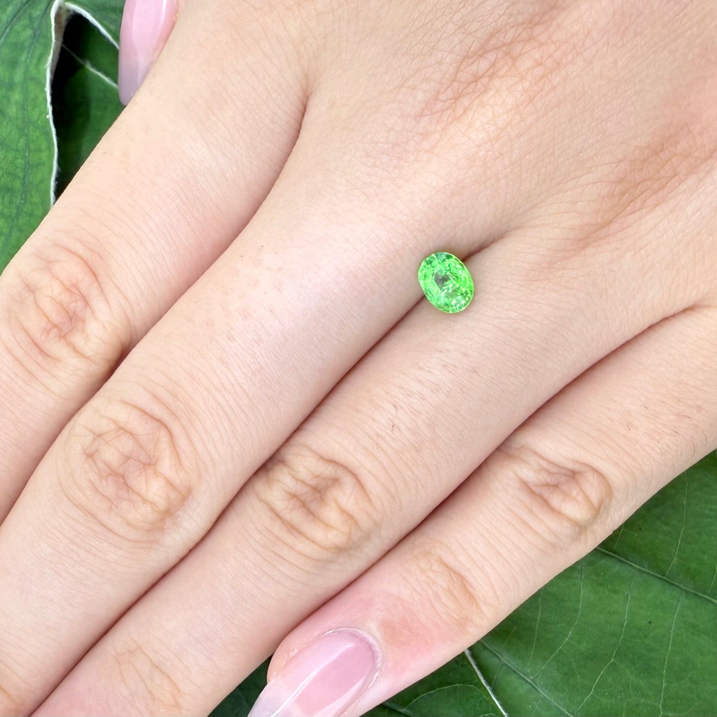Natural Vibrant Green Tsavorite gemstone, oval cut