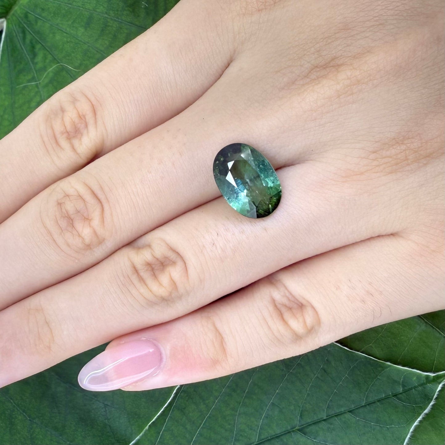 Loose Vibrant Green Tourmaline gemstone, oval shape
