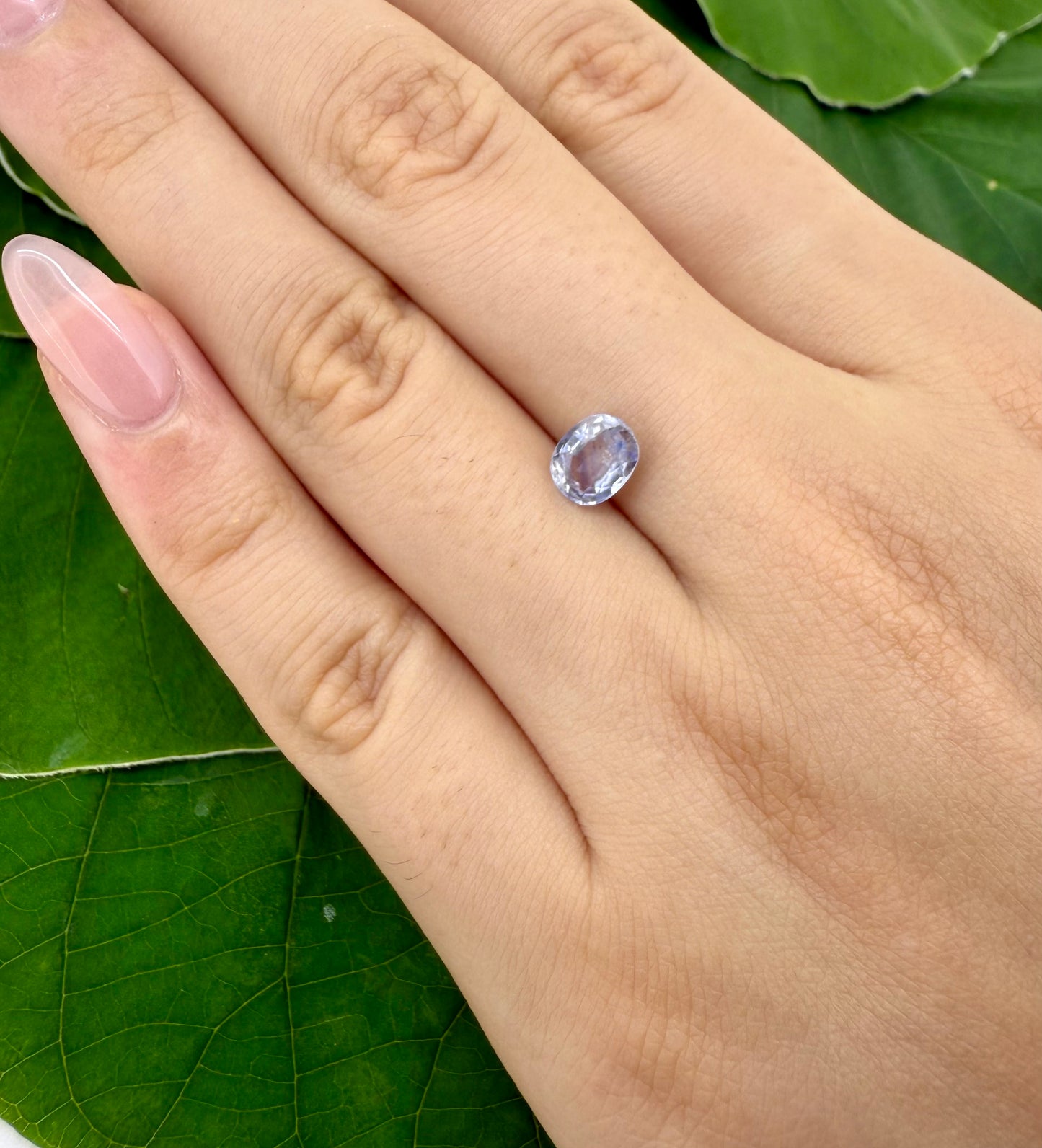 Pale Blue Sapphire Oval 1.23 Ct