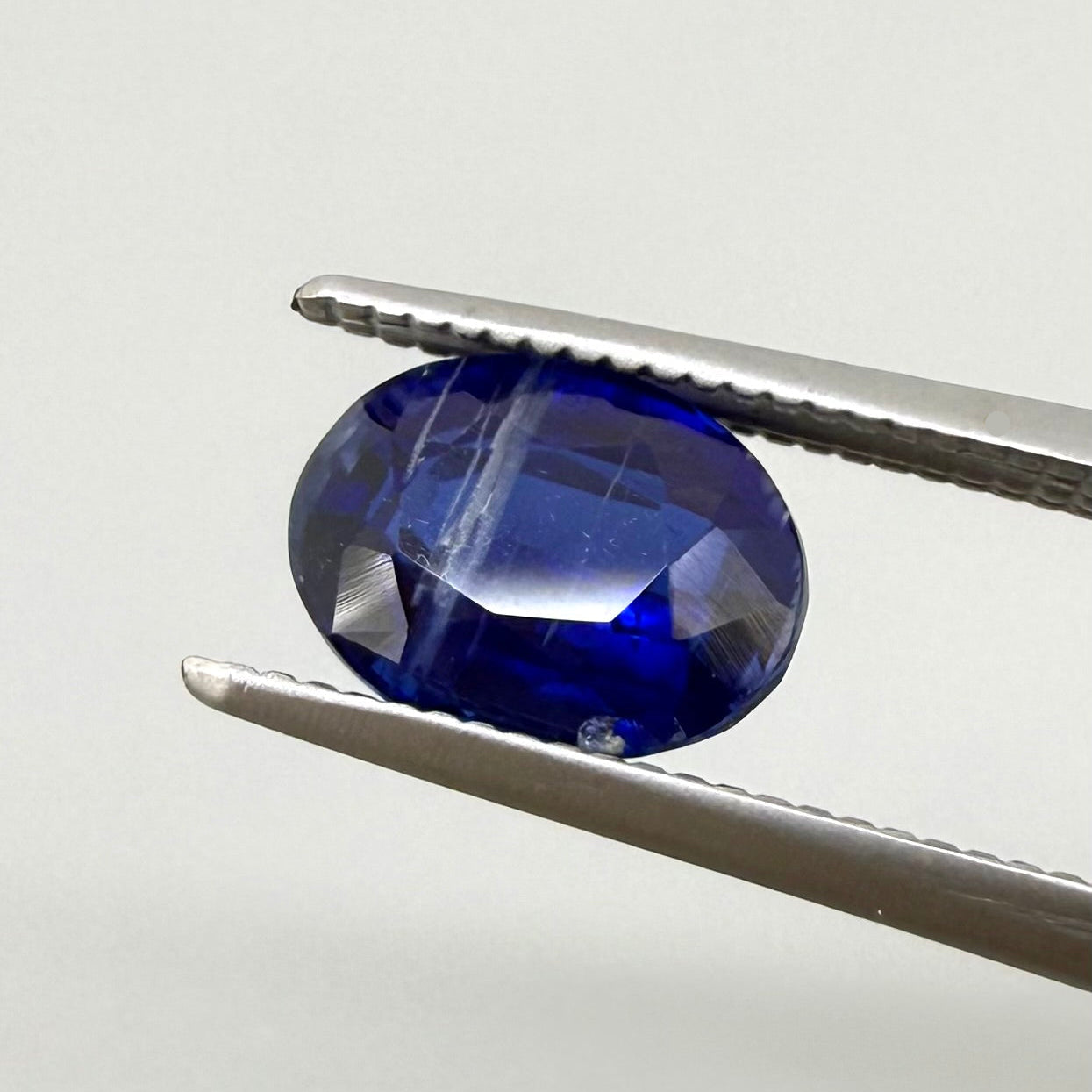 Royal Blue White Striped Kyanite Oval 1.88 Ct