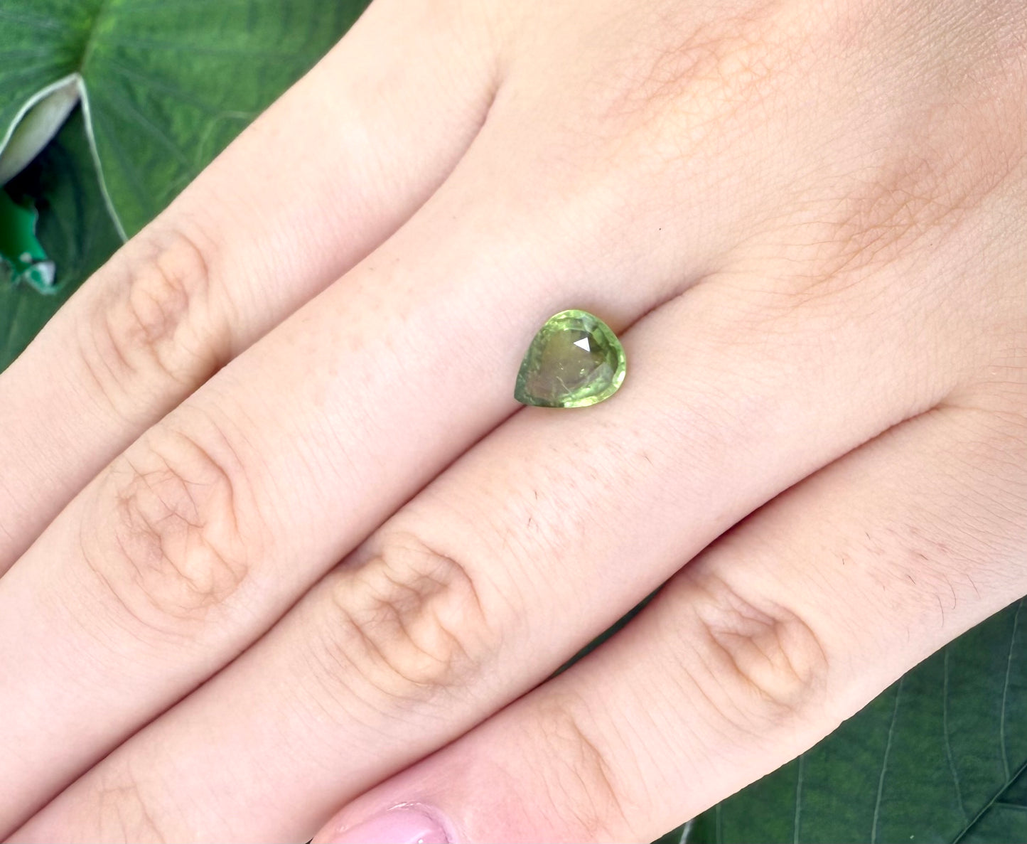Yellowish Green Tourmaline Pear 1.18 Ct