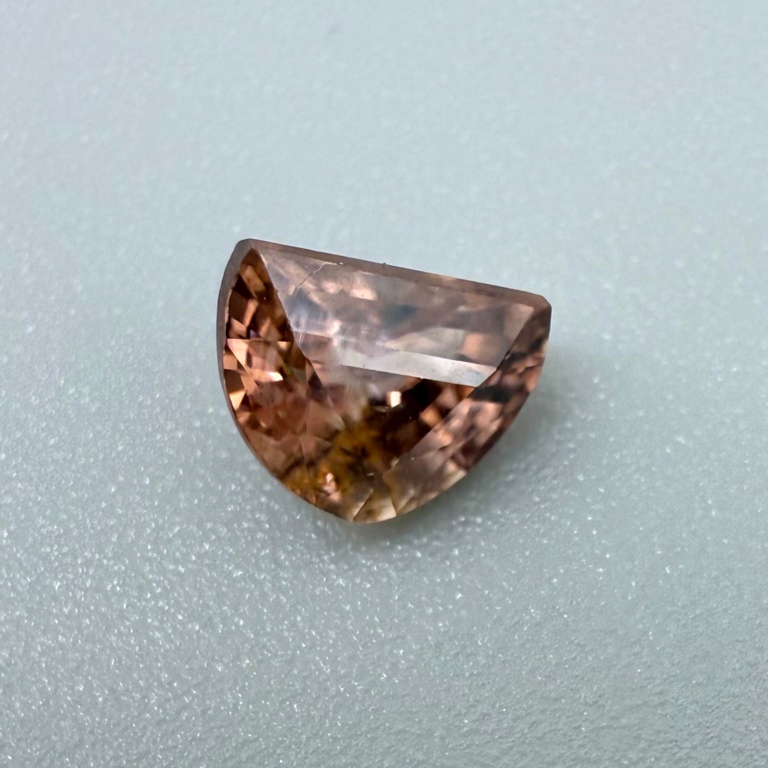 Loose Peach-Pink Zircon gemstone, fancy shaped