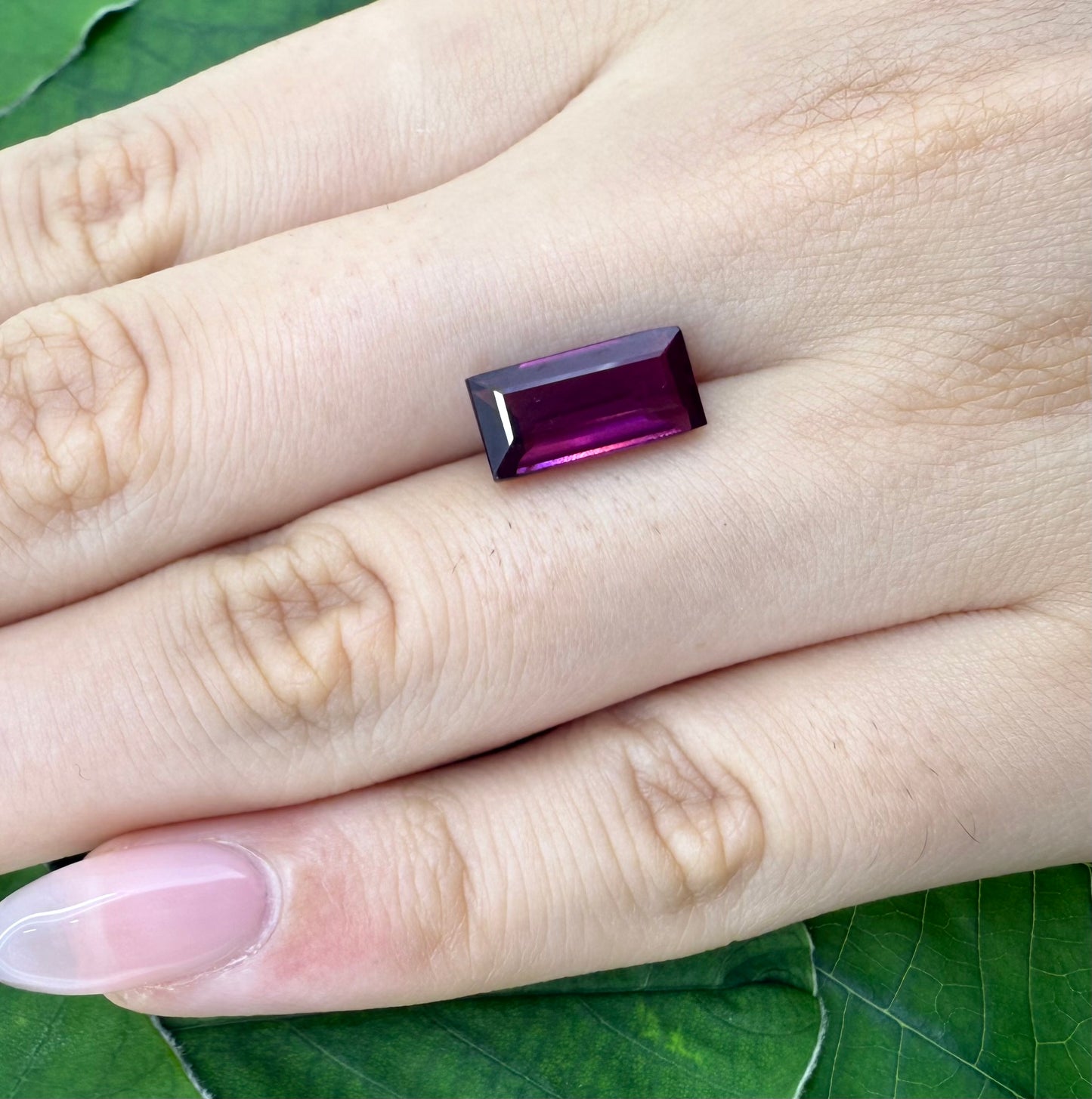 Vibrant Purple-Pink Rhodolite Baguette 3.85 Ct
