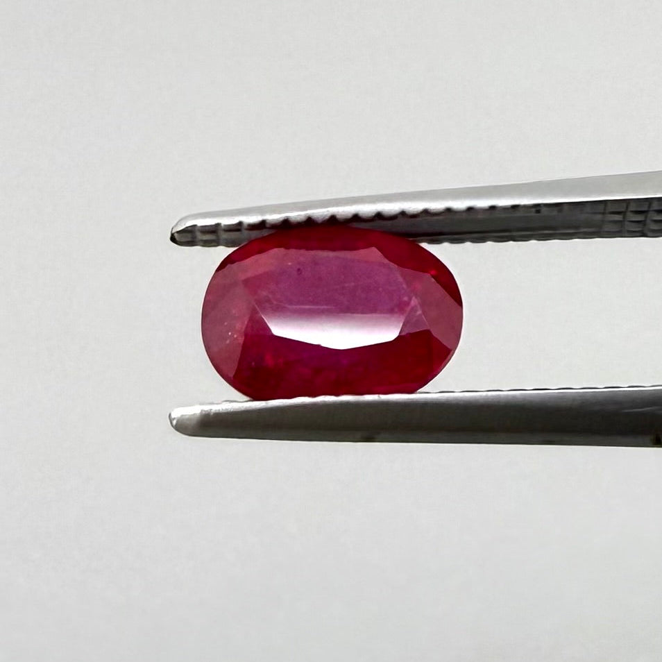 Pinkish Red Ruby Oval 1.19 Ct