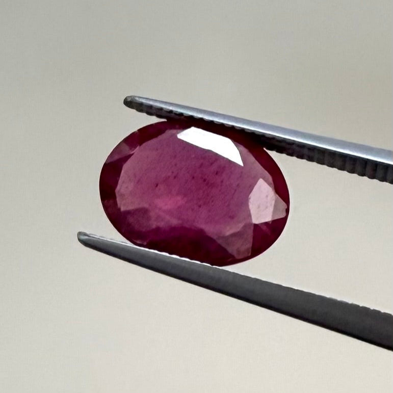 Purplish Red Ruby Oval 3 Ct