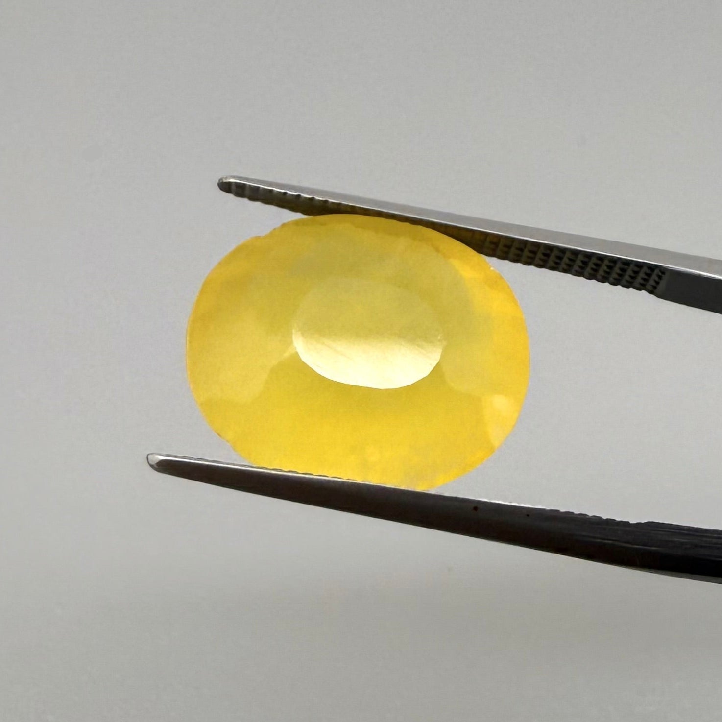 Natural Yellow Fire Opal gemstone, oval cut