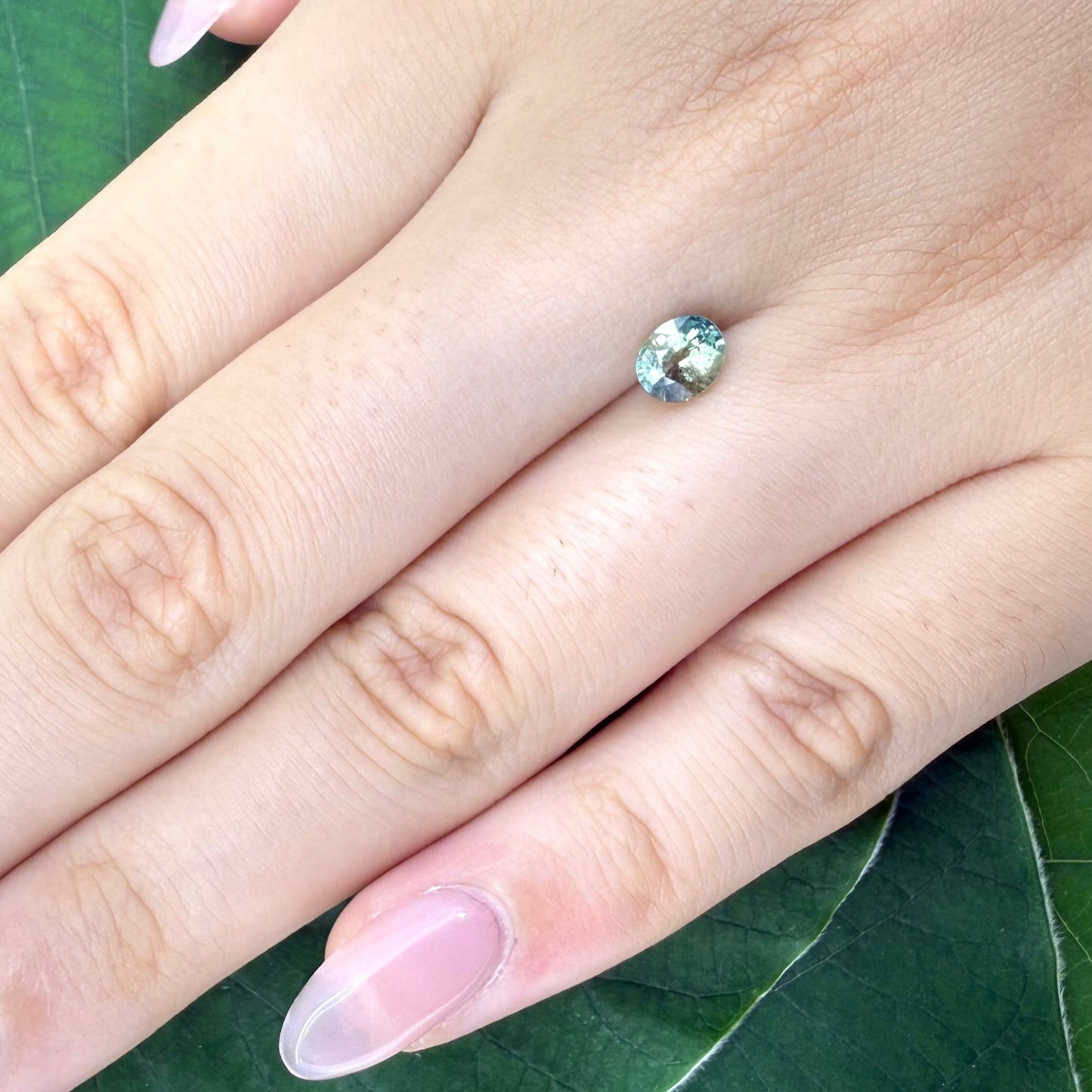 Natural Tri-Color Sapphire gemstone oval cut