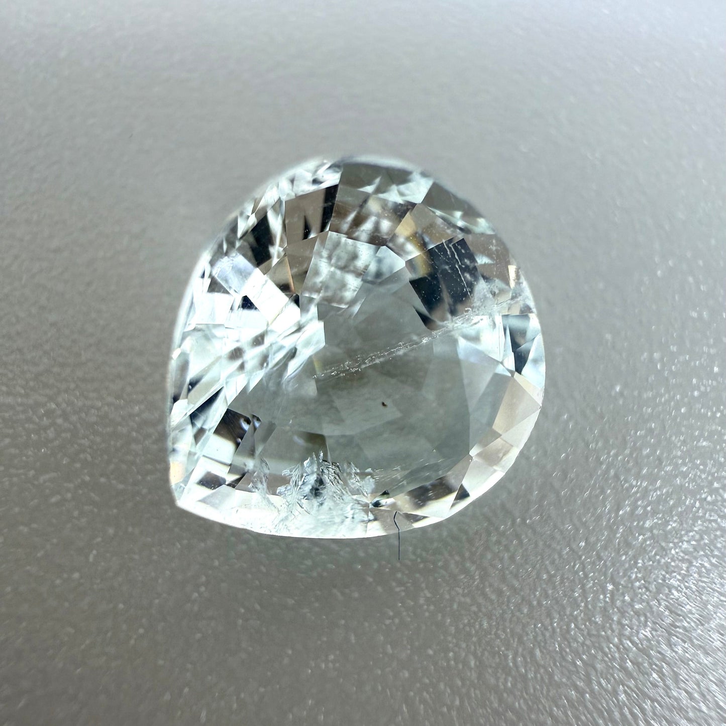 Very Pale Turquoise (almost White) Aquamarine Pear 1.9 Ct