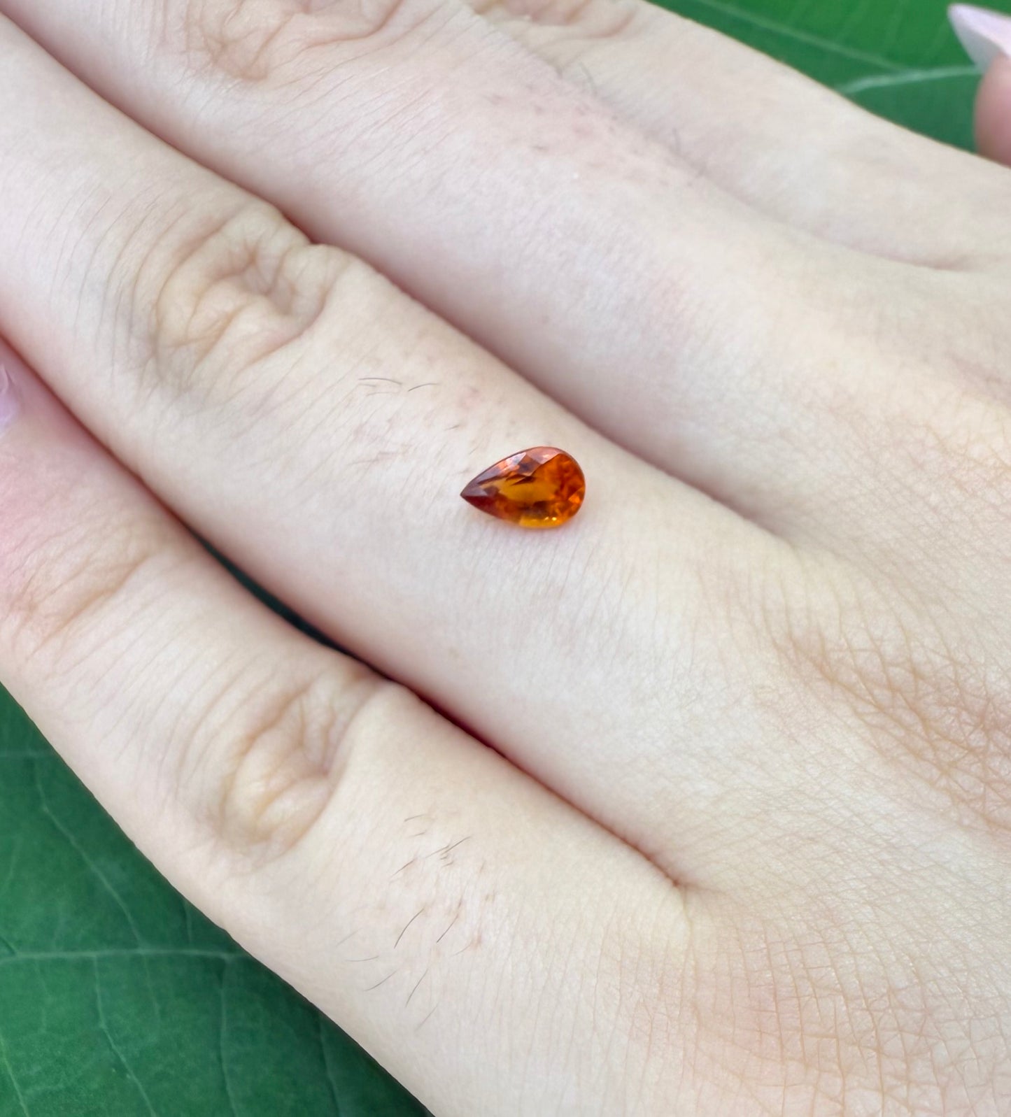 Fiery Orange Spessartine Pear 0.49 Ct