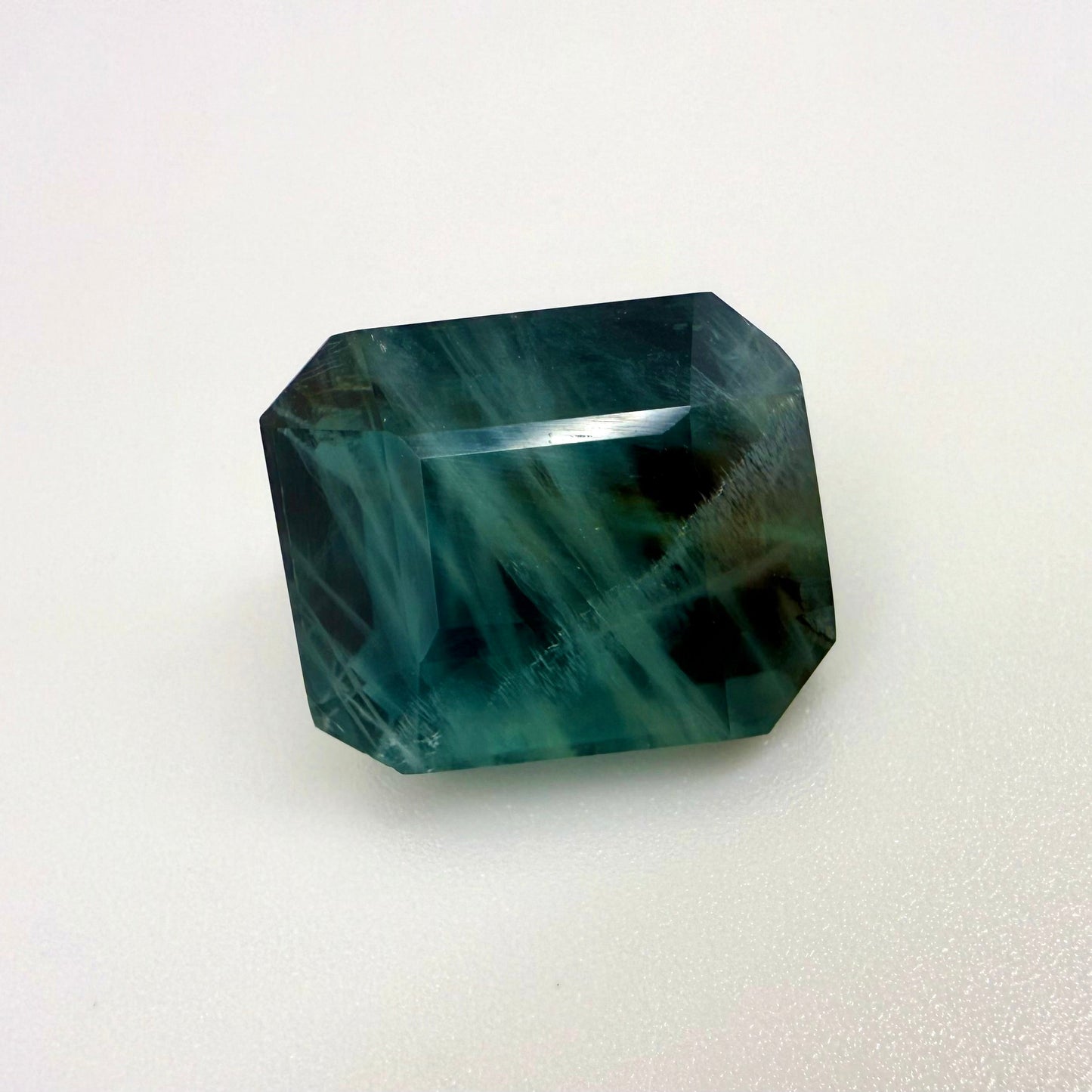 Huge Bi-Color (Turquoise Hues, Blue) Fluorite Emerald Cut 45.96 Ct