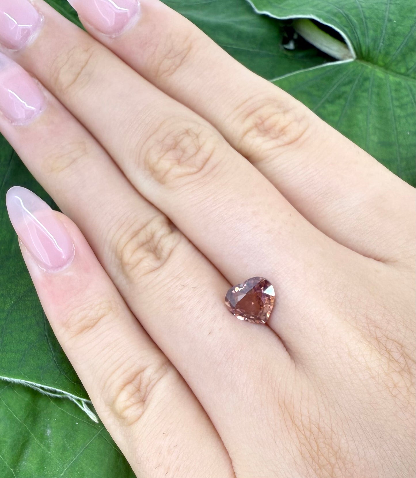 Peach-Pink Zircon Heart 2 Ct