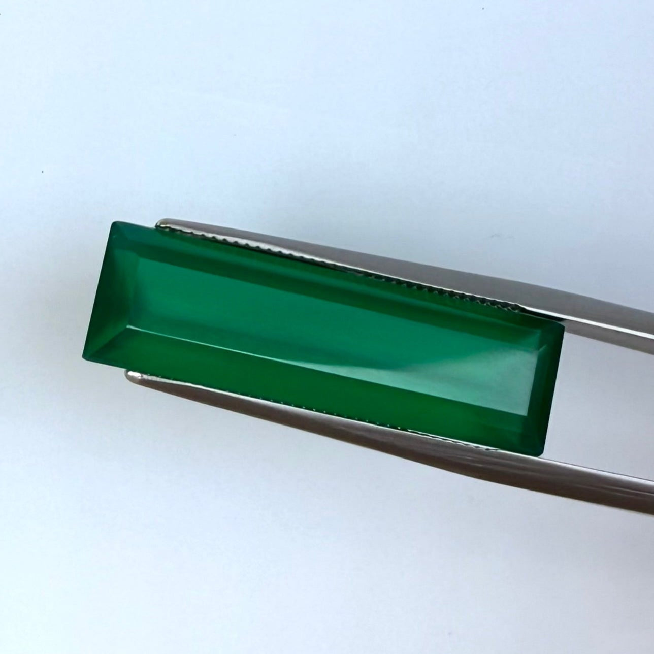 Vibrant Green Chalcedony Baguette 9.15 Ct