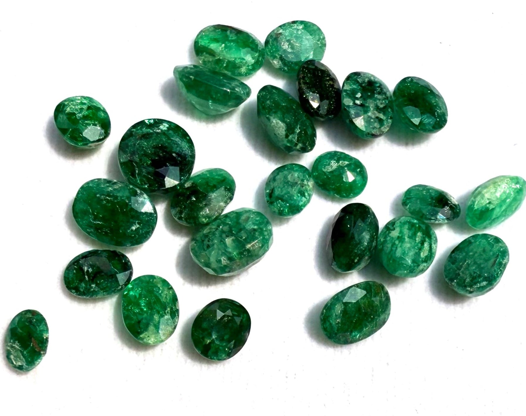 Natural Green Emerald gemstone lot opaque cushion cut