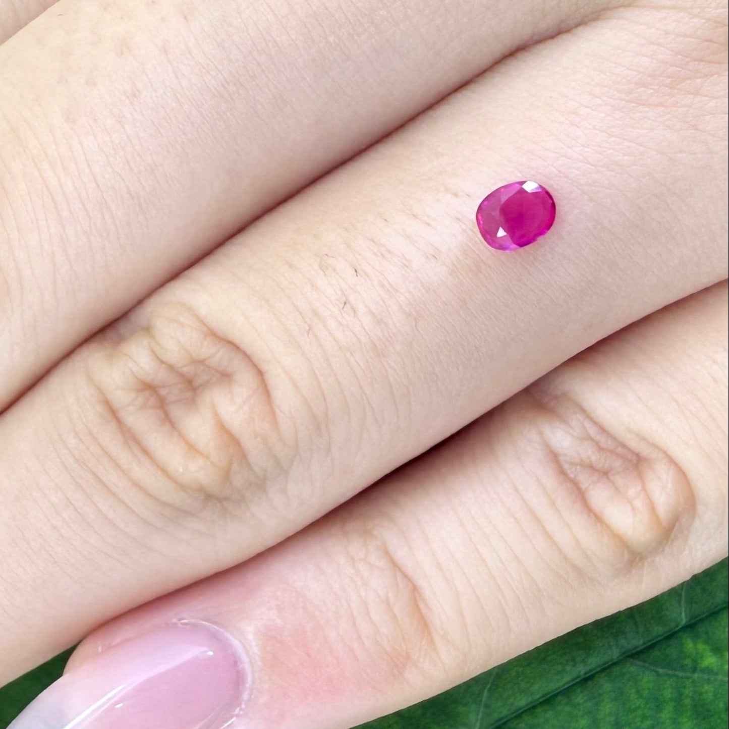 Natural Pink Red Ruby gemstone, oval cut