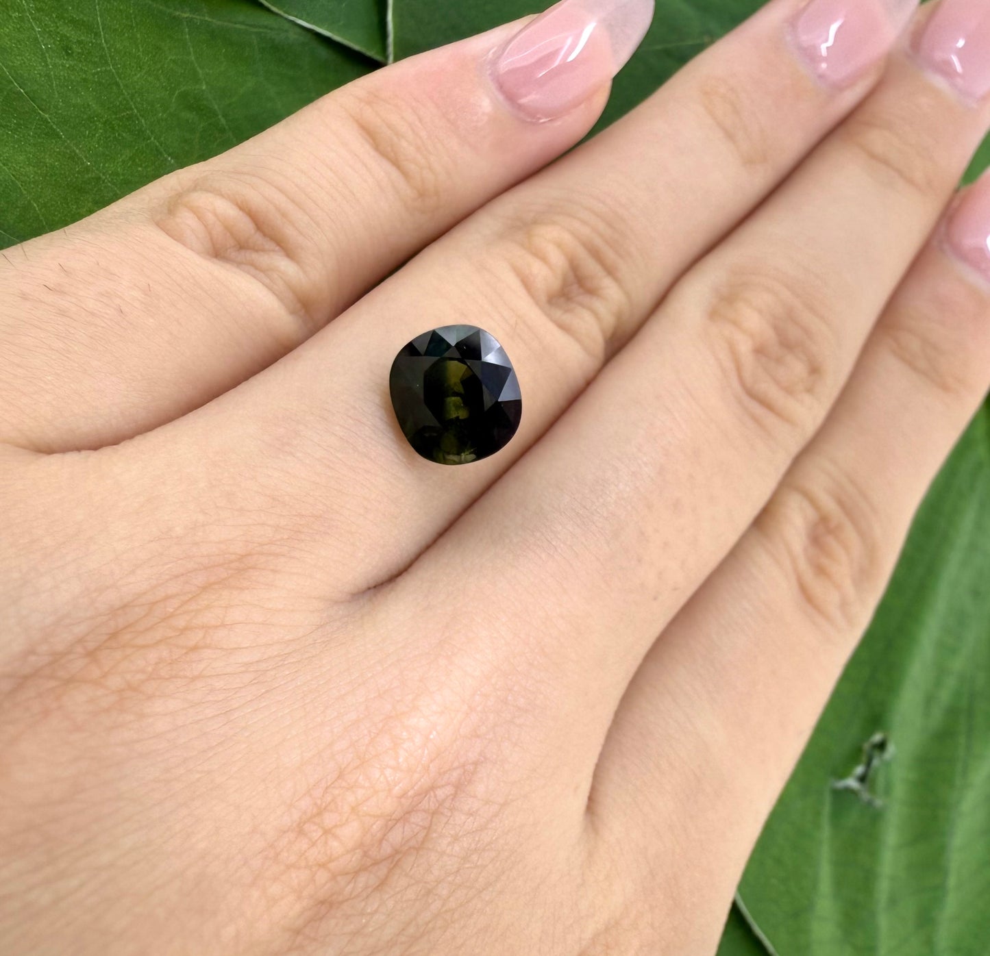 Green Sapphire Cushion 2.71 Ct