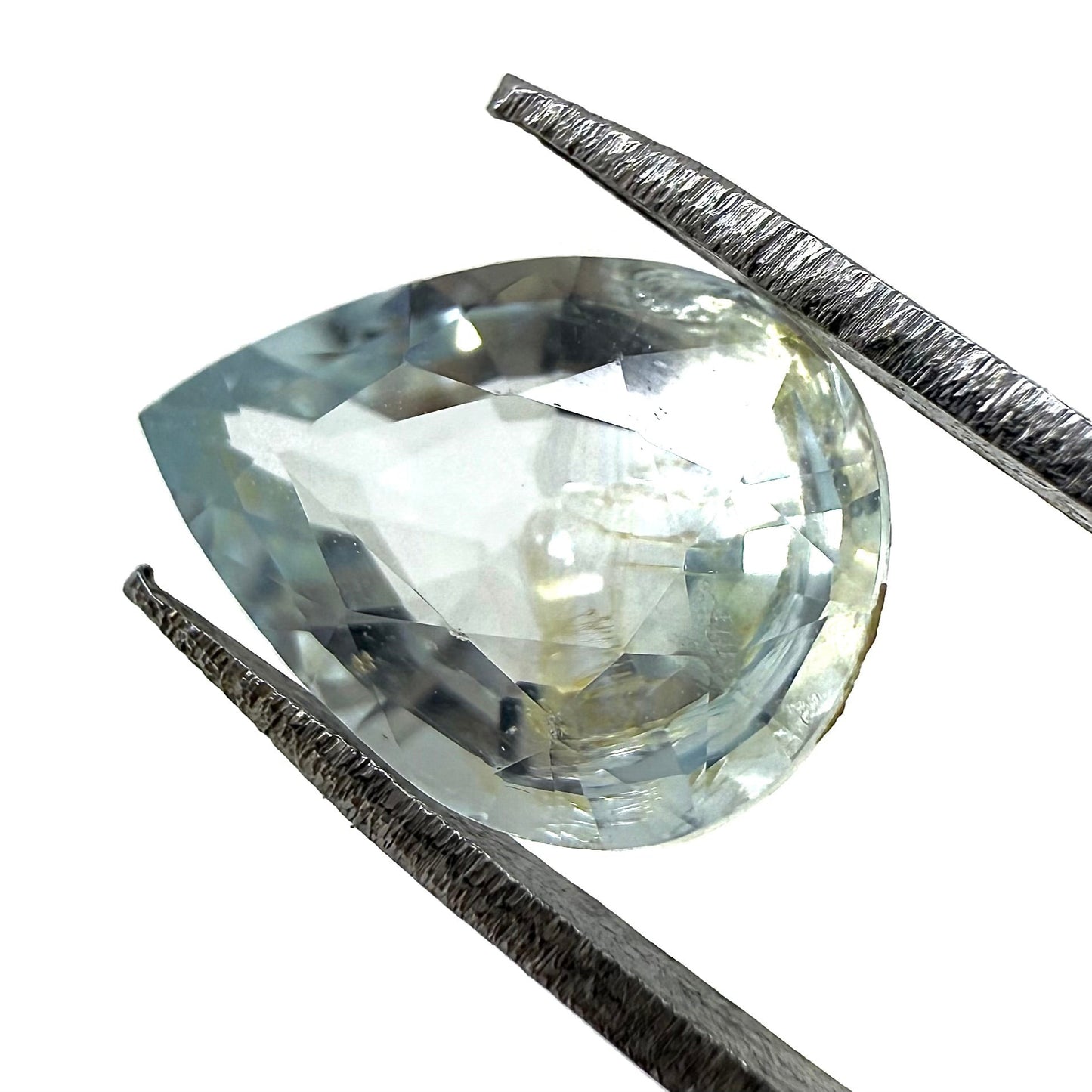 Tri-Color (Blue Yellow White) Aquamarine Pear 1.62 Ct