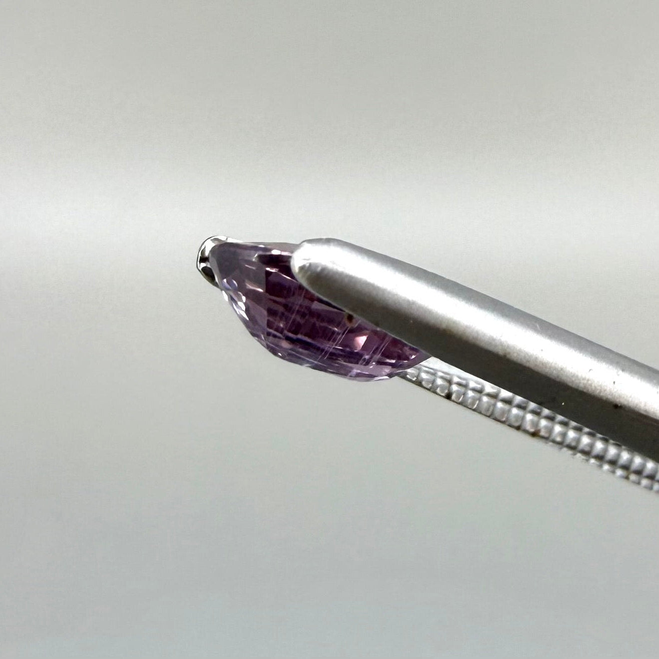 1.3 ct natural pale purple sapphire from Bo Rai, oval cut.