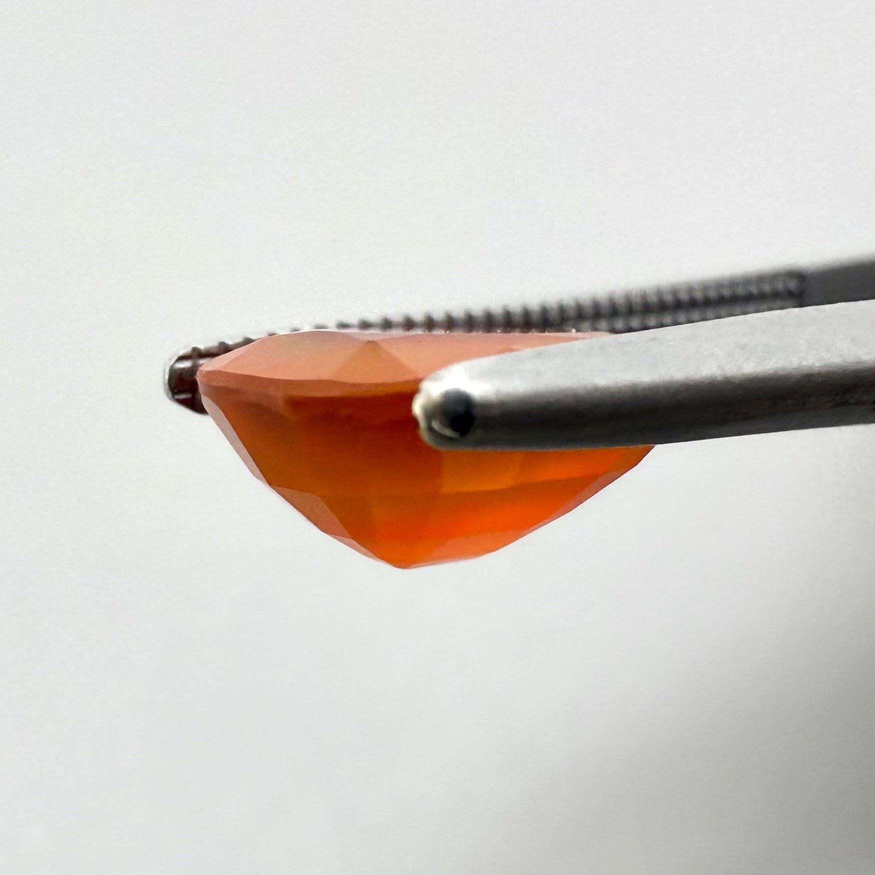 Natural Orange Fire Opal gemstone, cushion shape