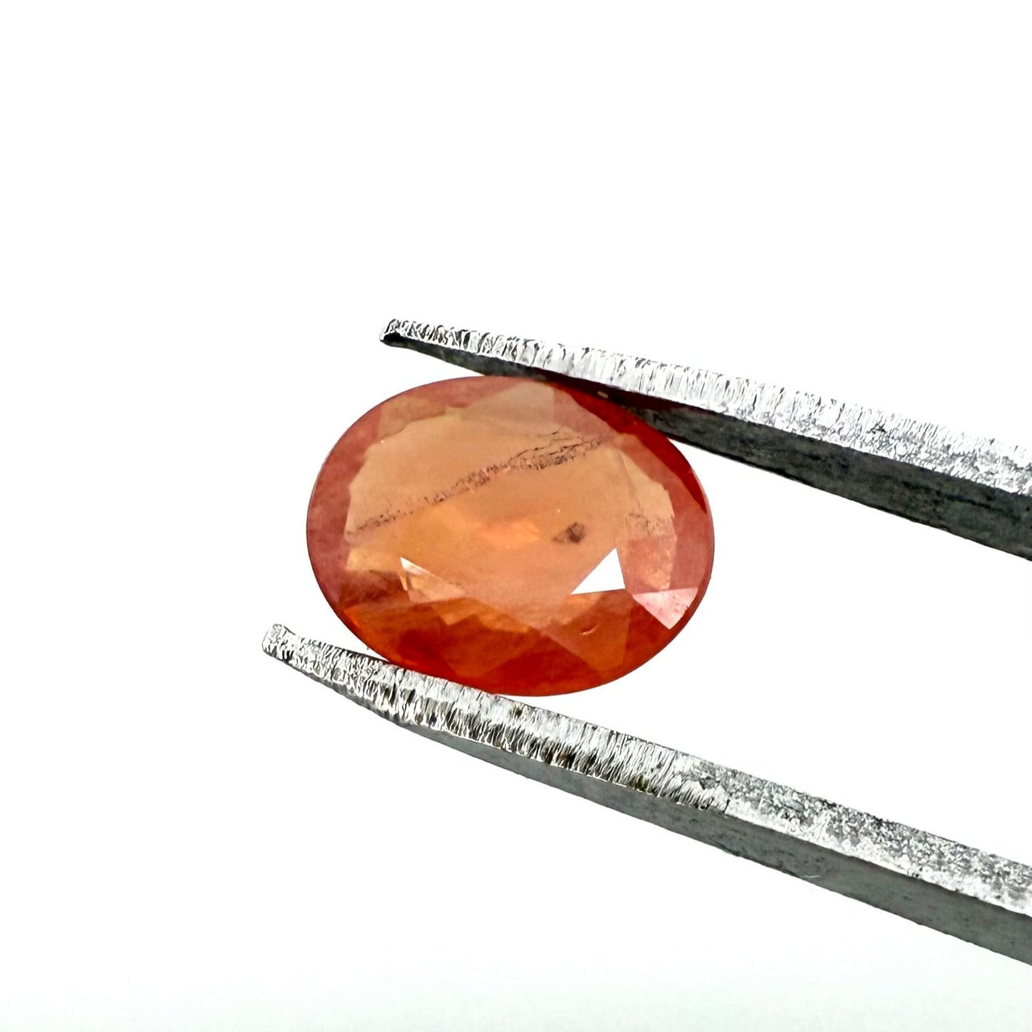 Orange Red Sapphire Oval 0.87 Ct
