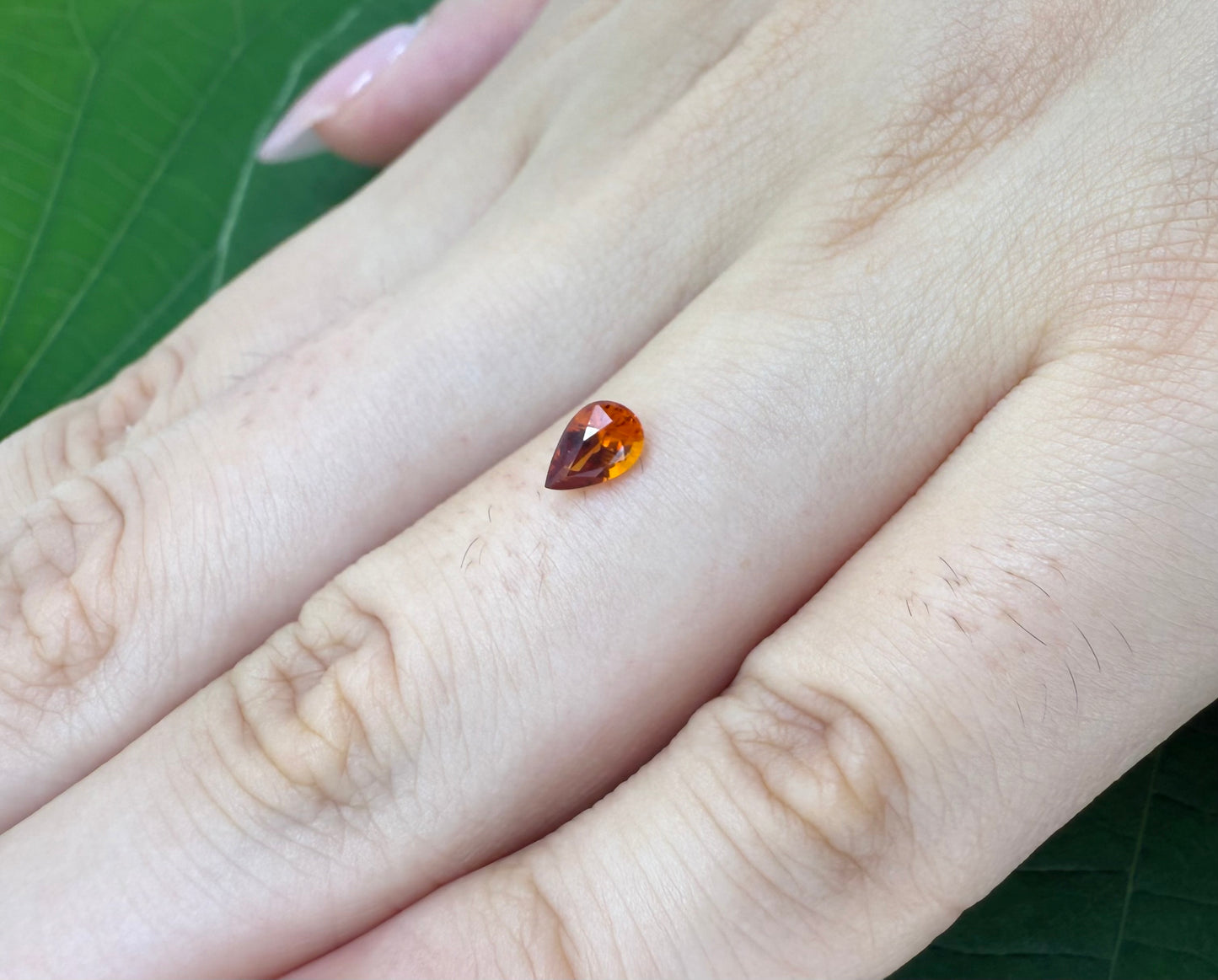 Fiery Orange Spessartine Pear 0.47 Ct