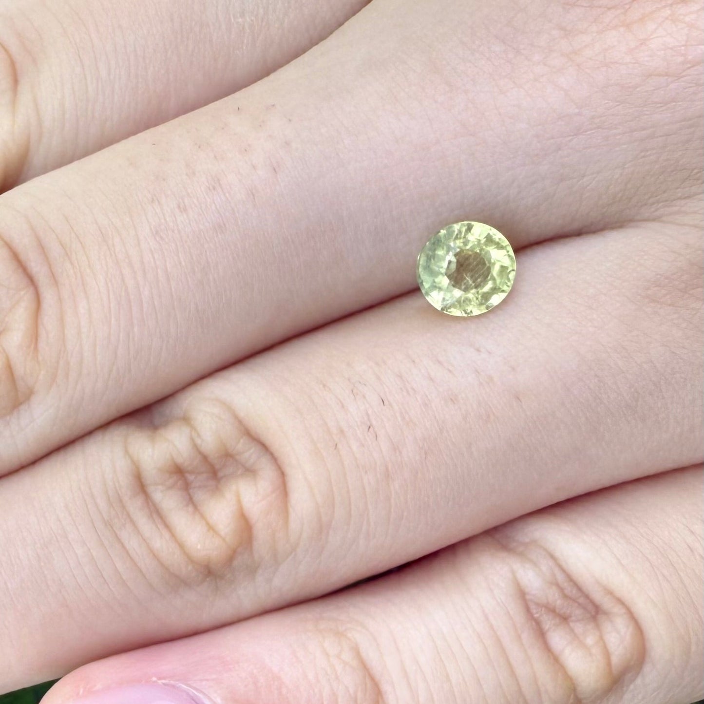 Natural Green Yellow Prasiiolite gemstone, round
