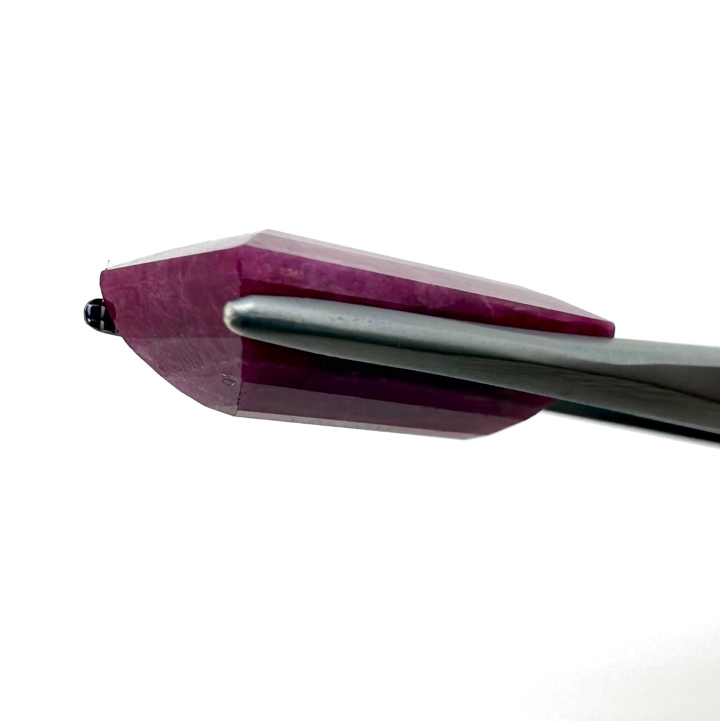 Big Pinkish Red Marbled Ruby Baguette 19.3 Ct