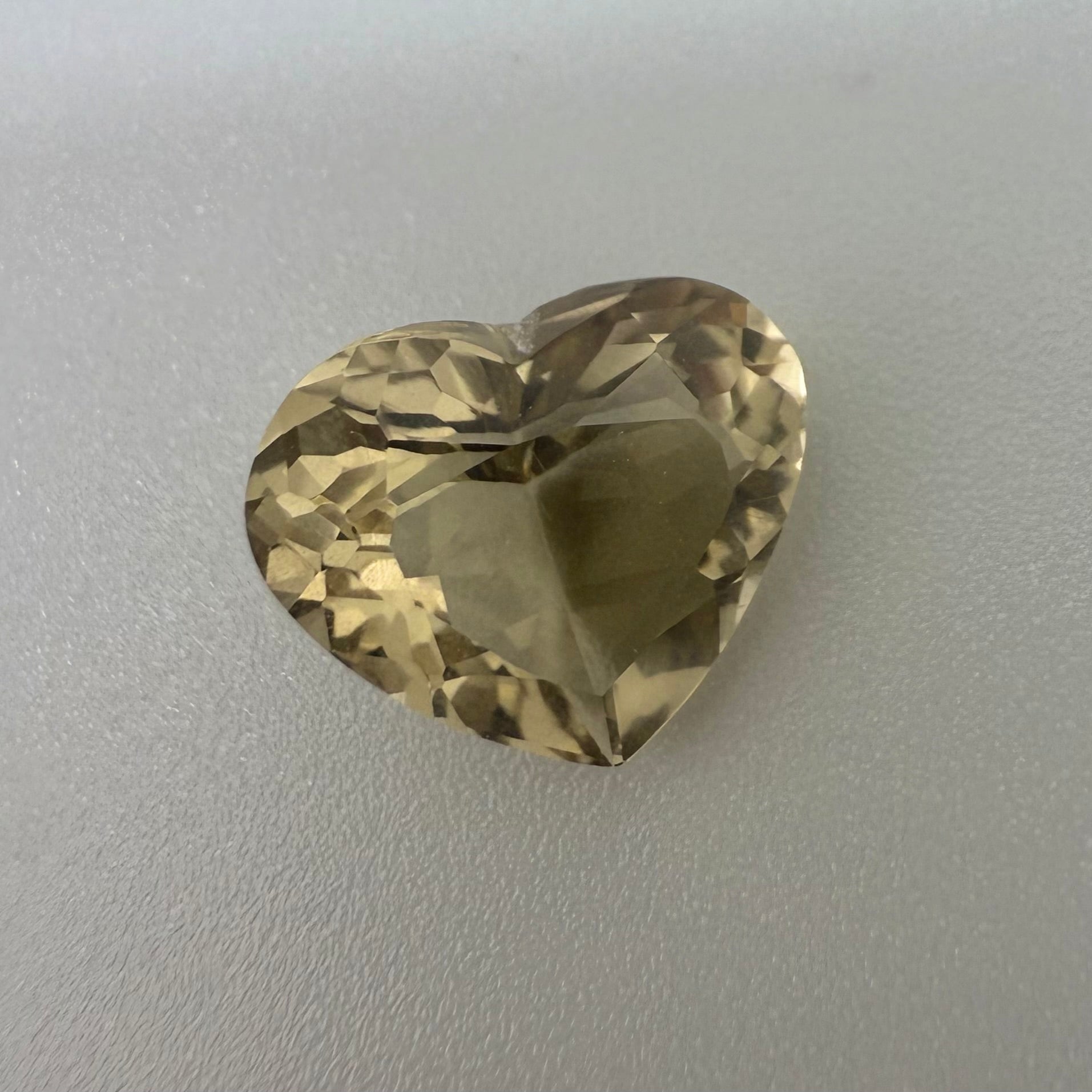 Natural Champagne Citrine gemstone, heart shape