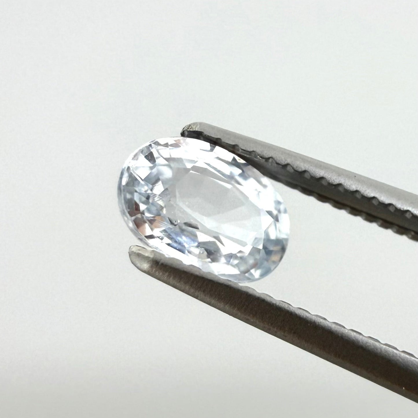 Bi-Color (Very Pale Blue White) Sapphire Oval 0.75 Ct