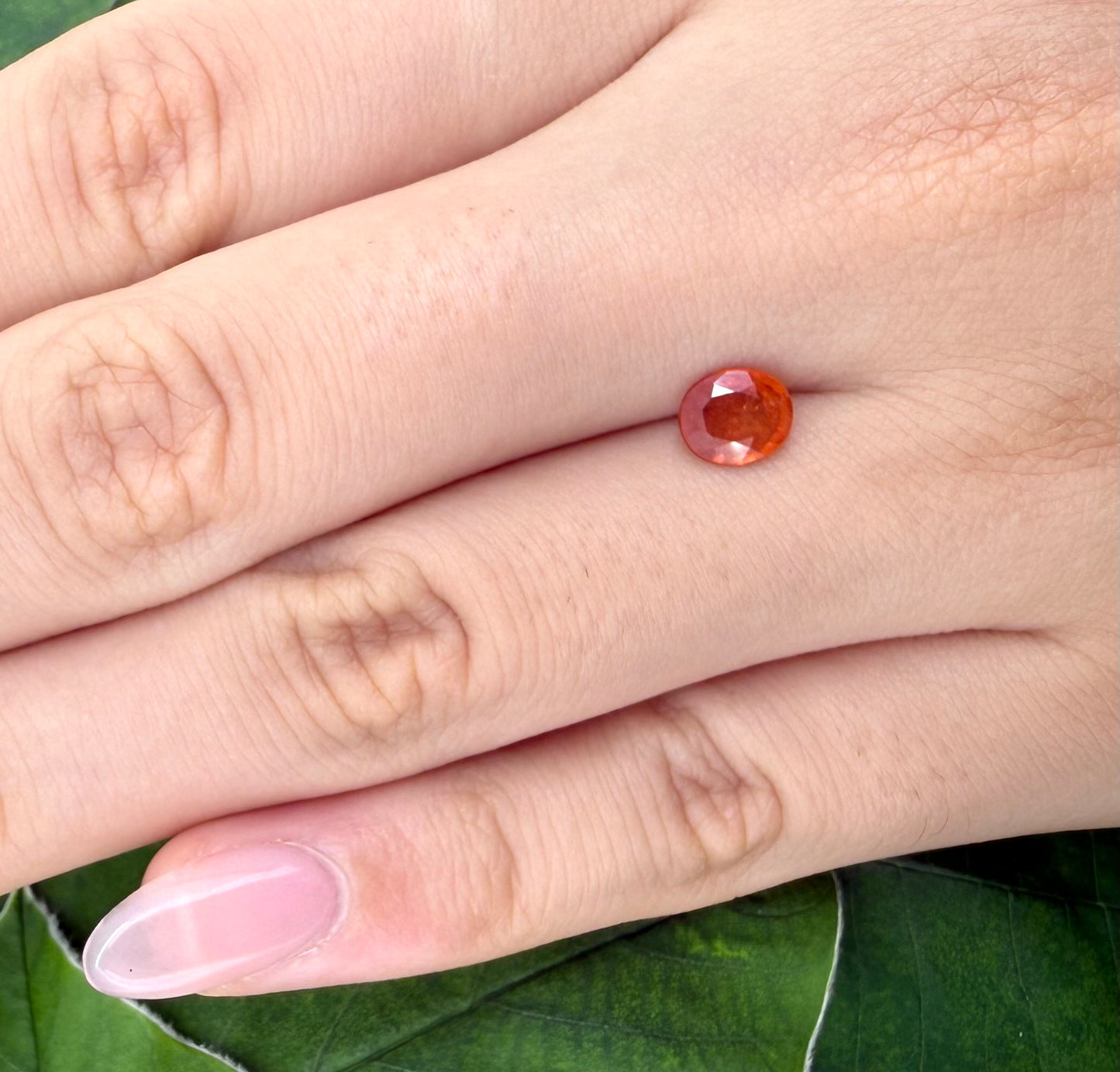 Orange Red Sapphire Oval 0.8 Ct