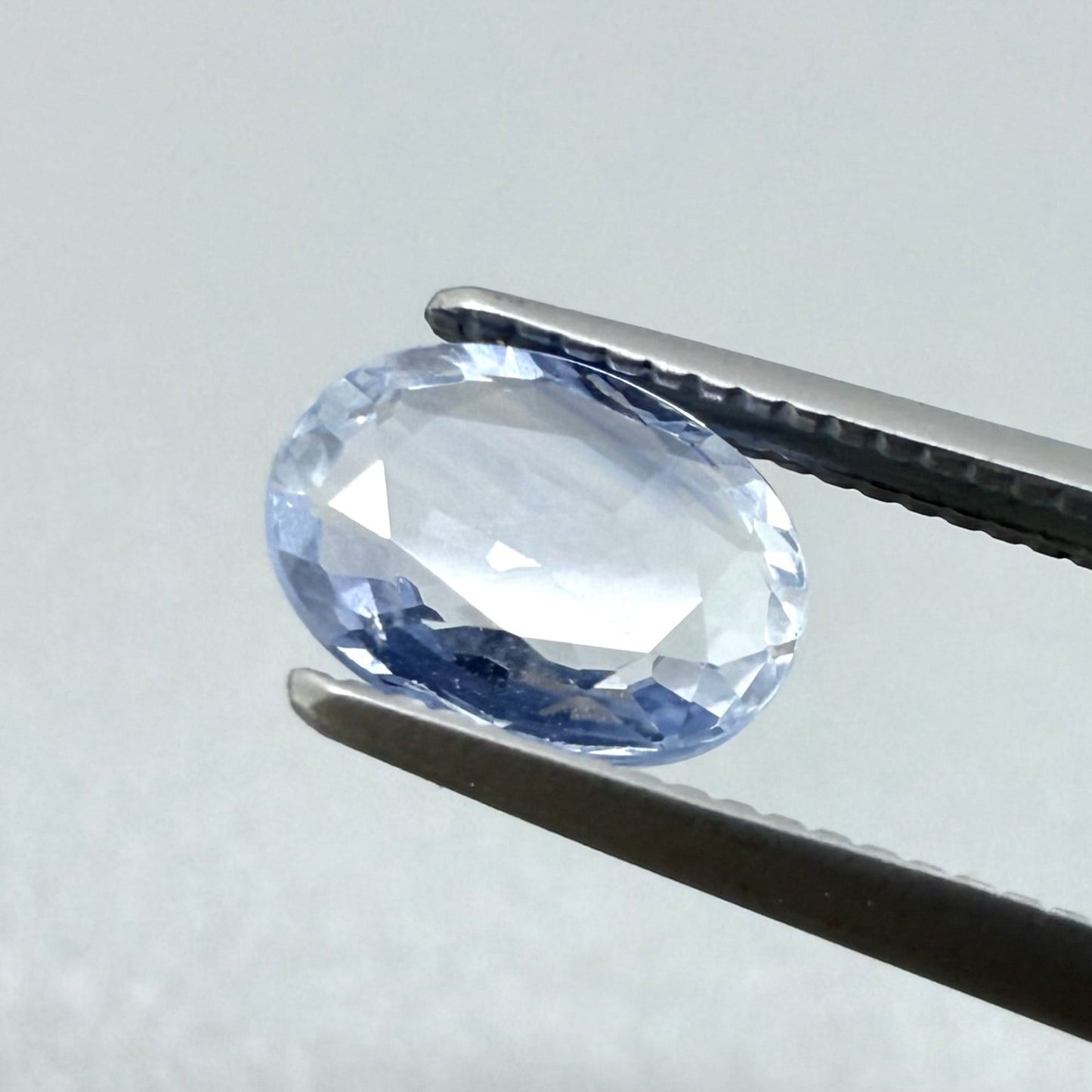 Very Pale Blue Sapphire Oval 1.07 Ct