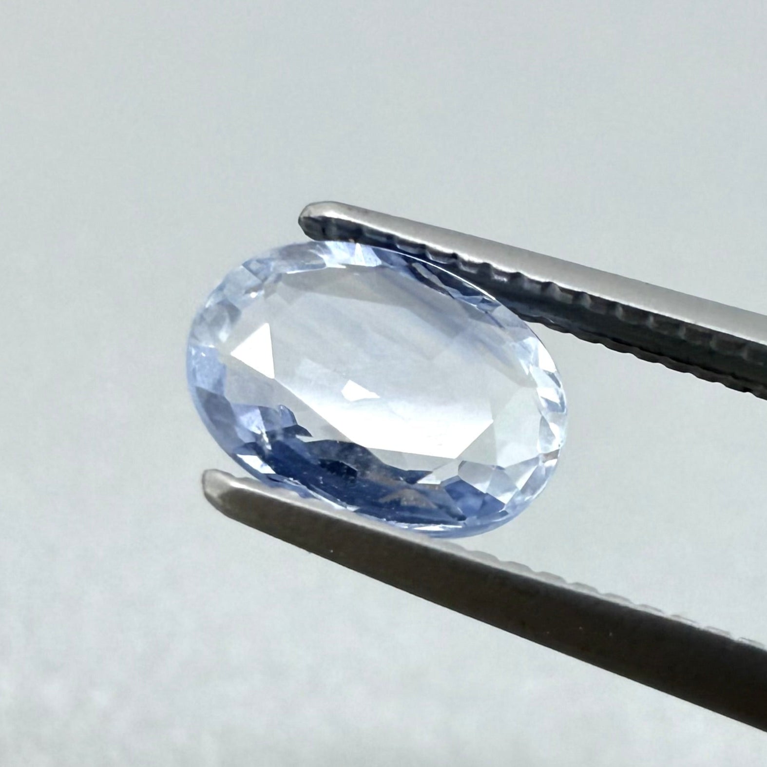 Natural Pale Blue Sapphire gemstone oval cut