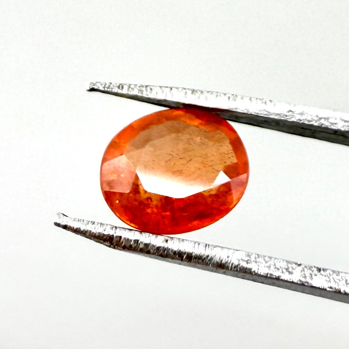 Orange Red Sapphire Oval 0.8 Ct