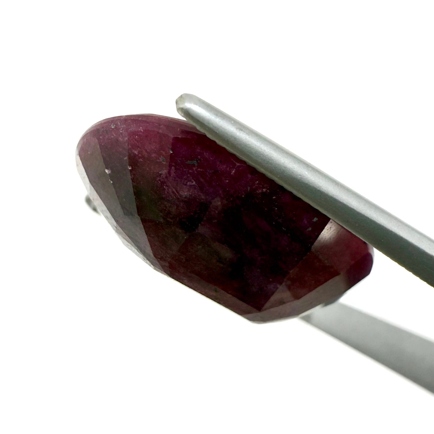 Big Dark Bordeaux Red Ruby Oval 21.8 Ct