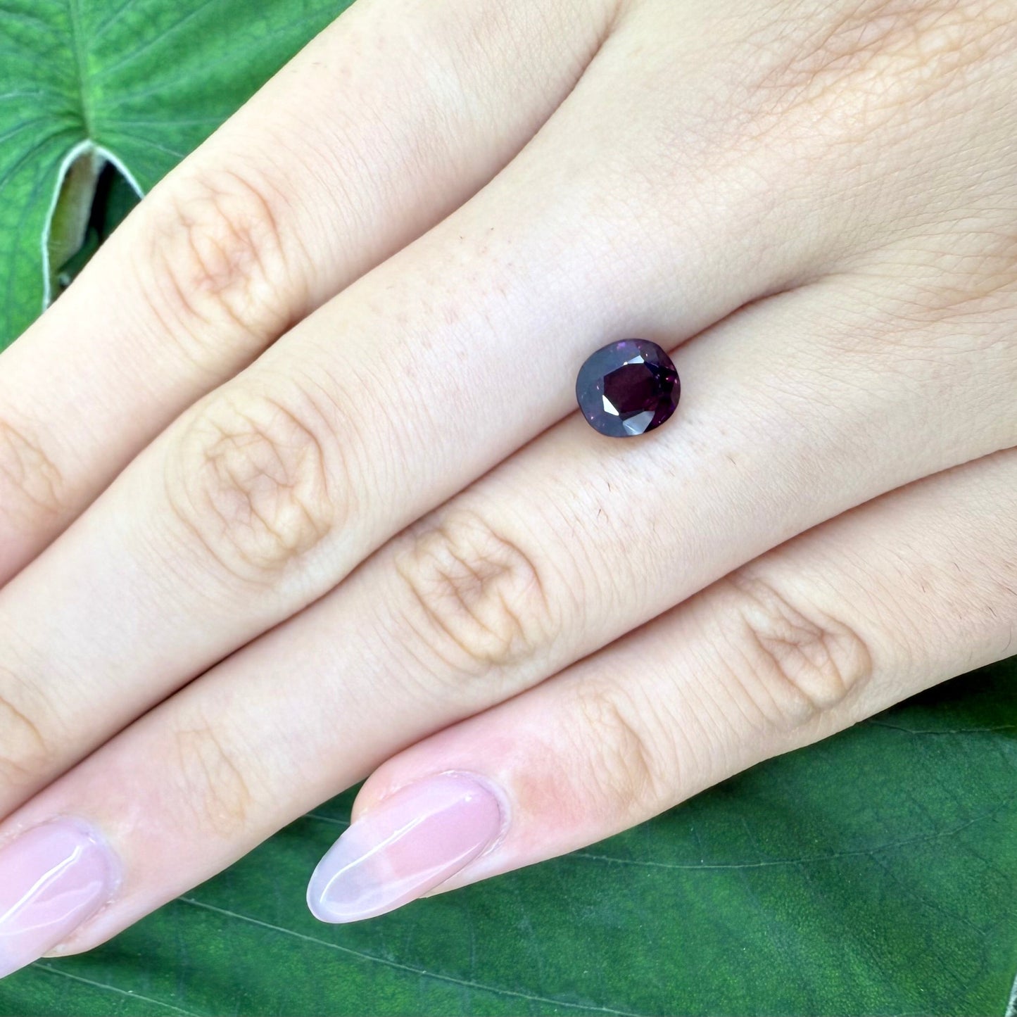 Natural dark Purple Spinel gemstone, oval shape