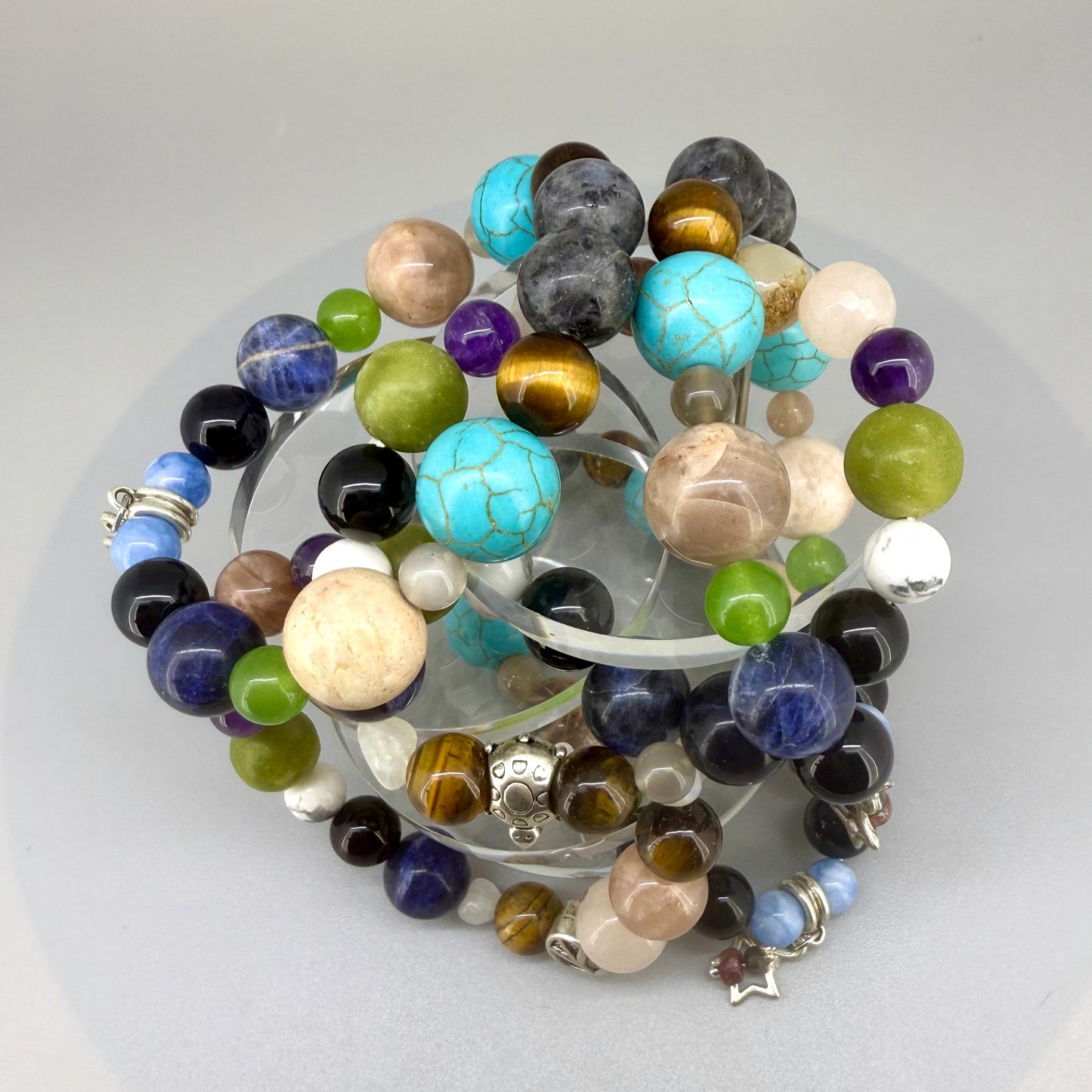 Birthday Bracelets made of natural gemstones, seven designs for each day of the week, handmade spiritual jewelry.