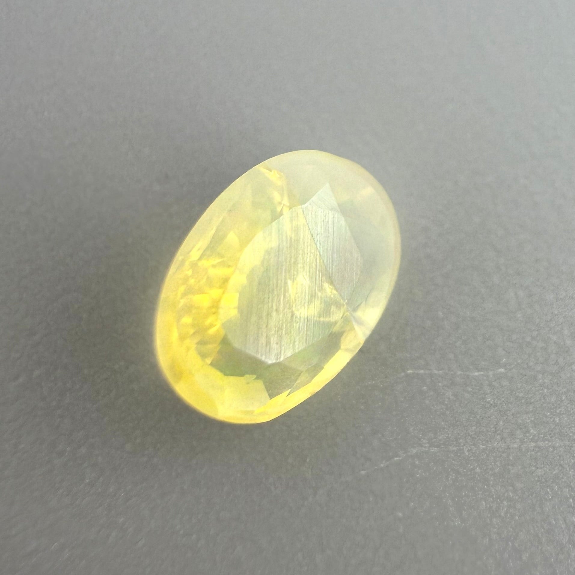 Natural Milky Pastel Opal gemstone, oval cut
