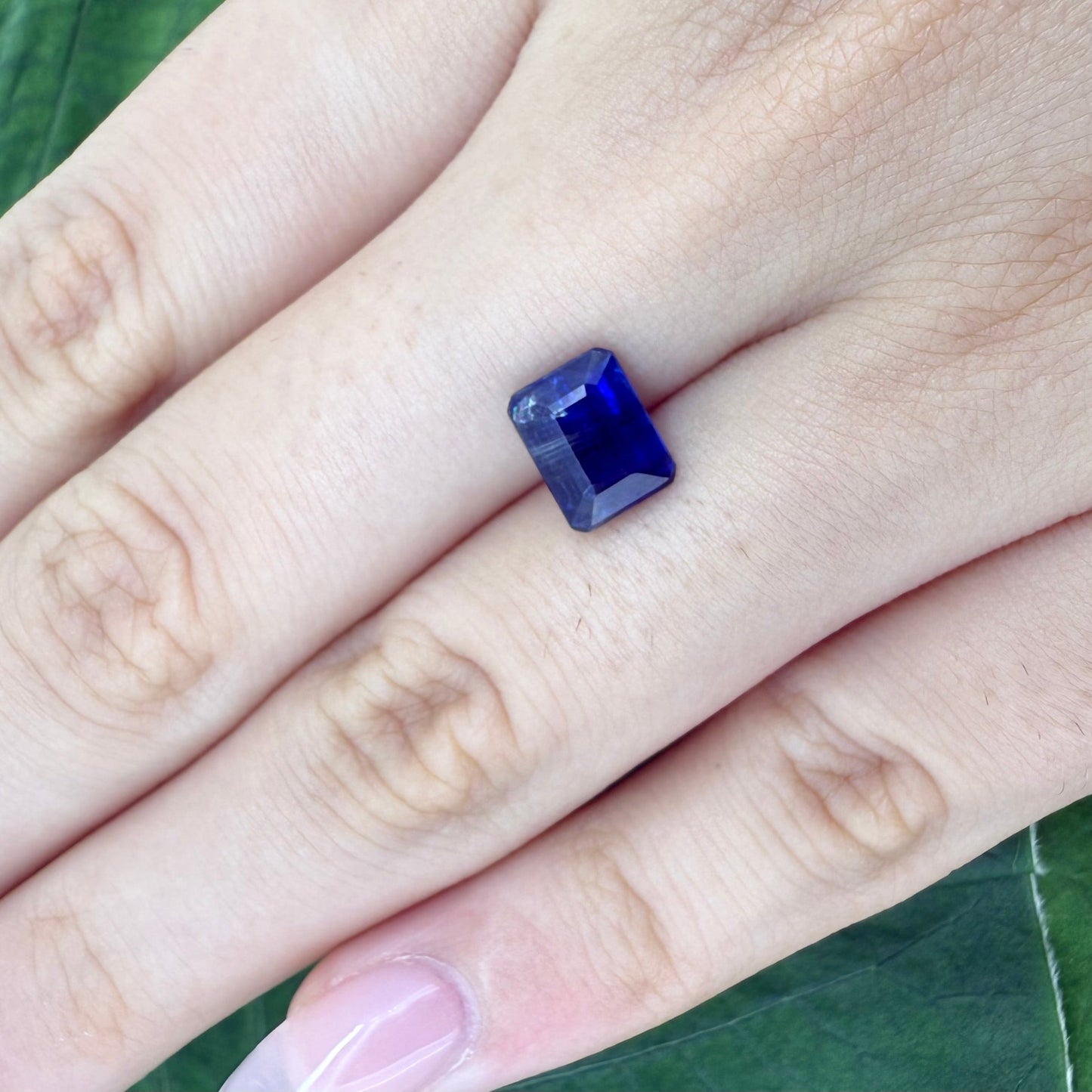 Natural Royal Blue Kyanite gemstone, emerald cut