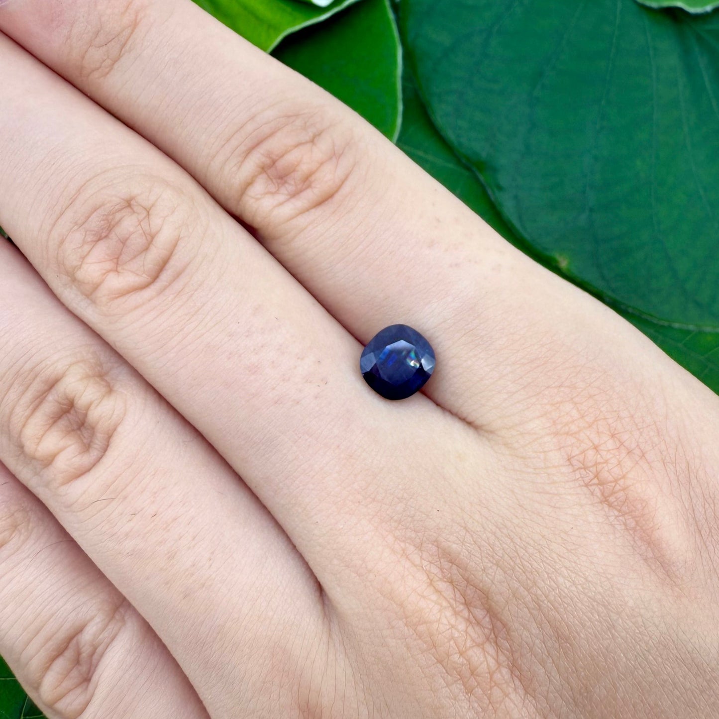 Natural Blue Sapphire gemstone cushion cut