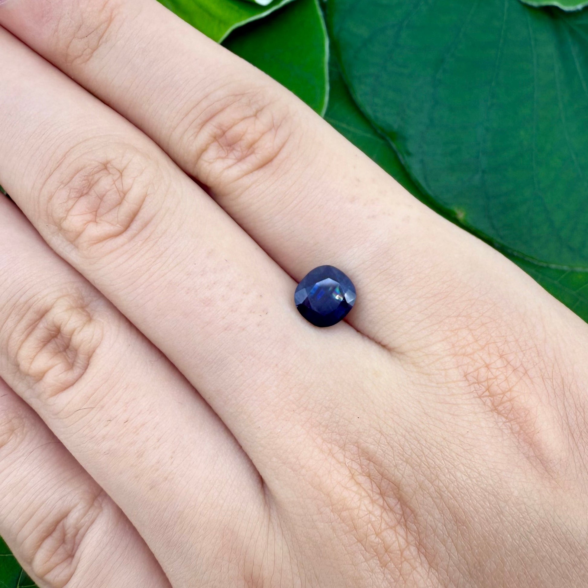 Natural Blue Sapphire gemstone cushion cut