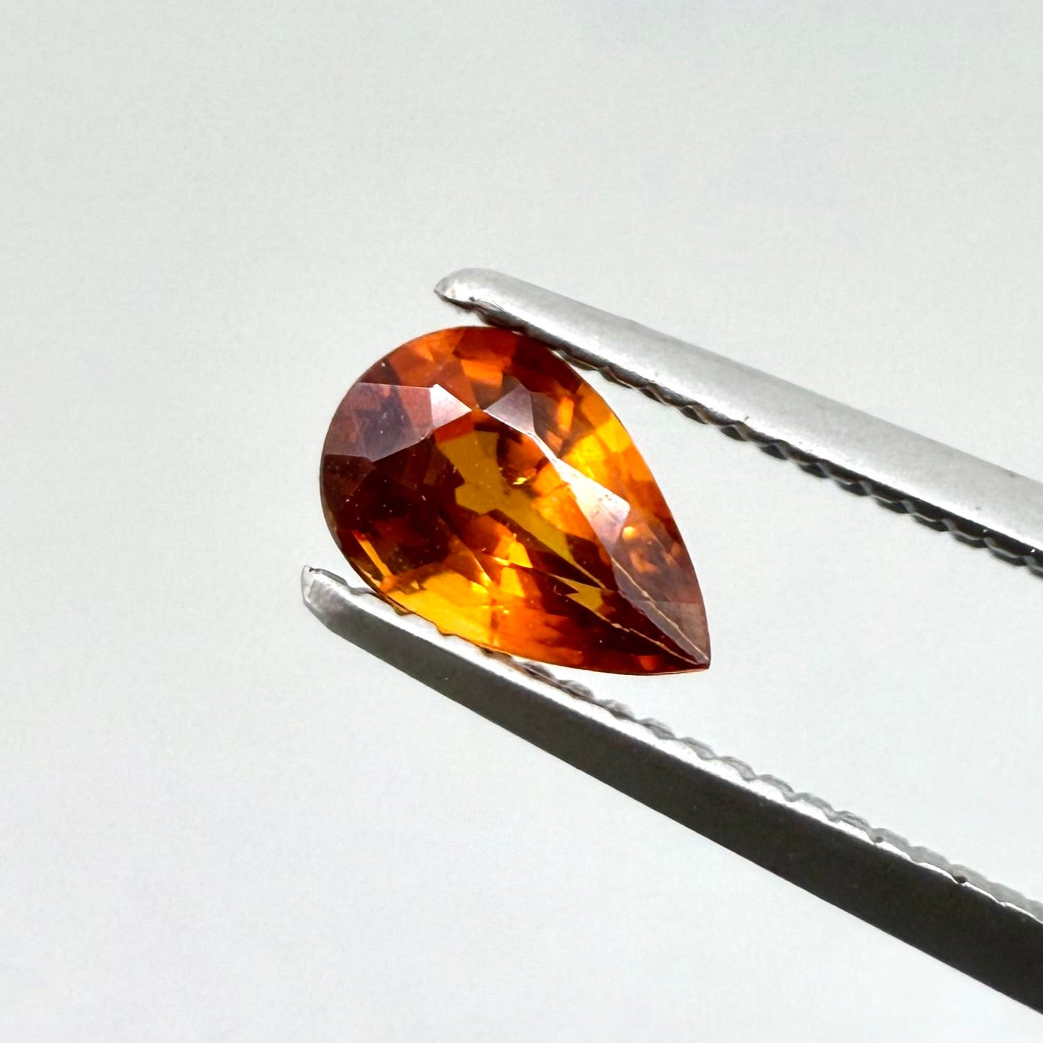 Natural Fiery Orange Spessartine gemstone, pear cut