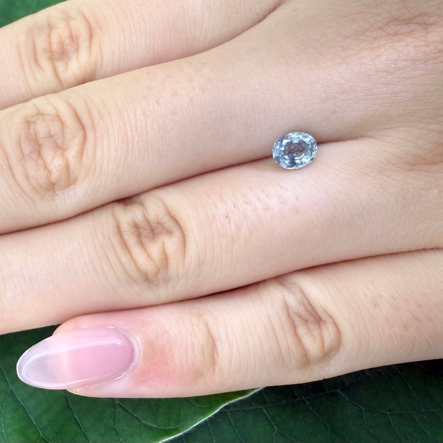 Natural Turquoise Sapphire gemstone, oval cut
