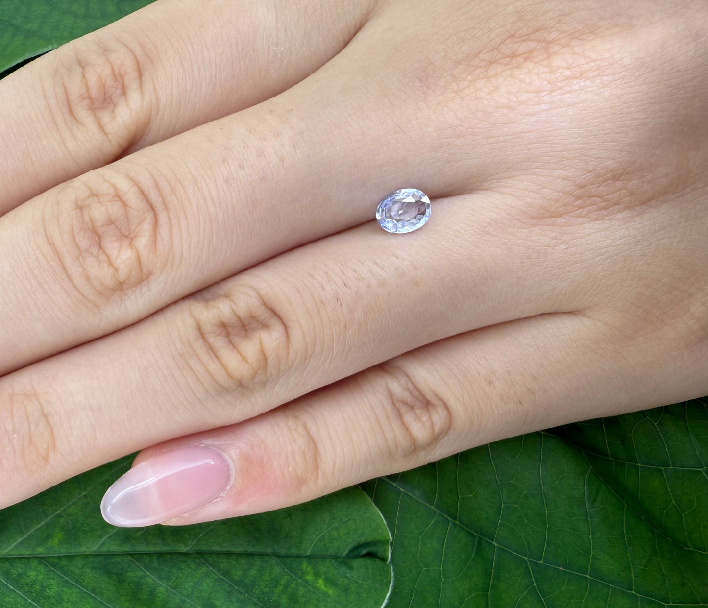 Bi-Color (White Pale Blue) Sapphire Oval 0.62 Ct