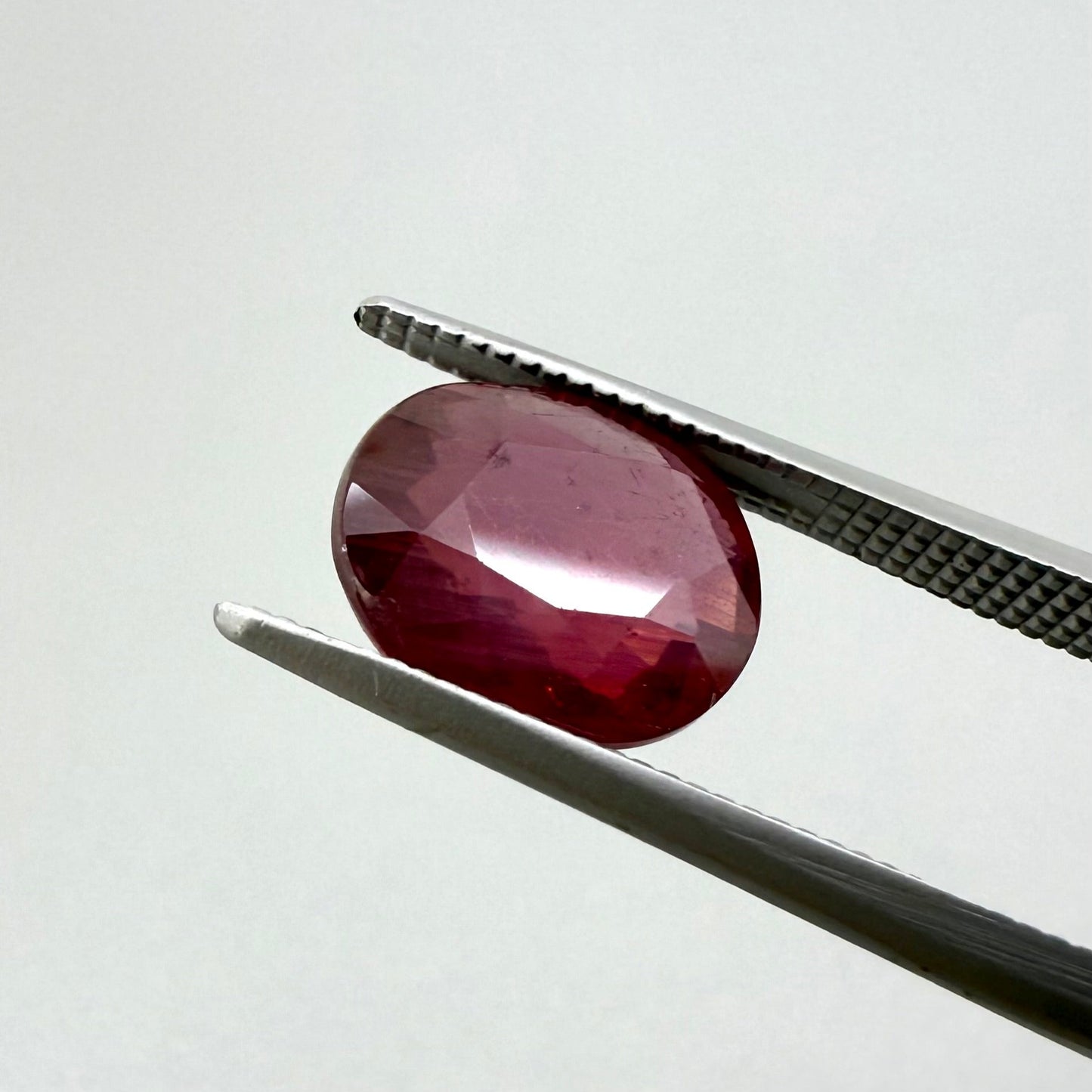 Pinkish Purplish Red Ruby Oval 3.7 Ct
