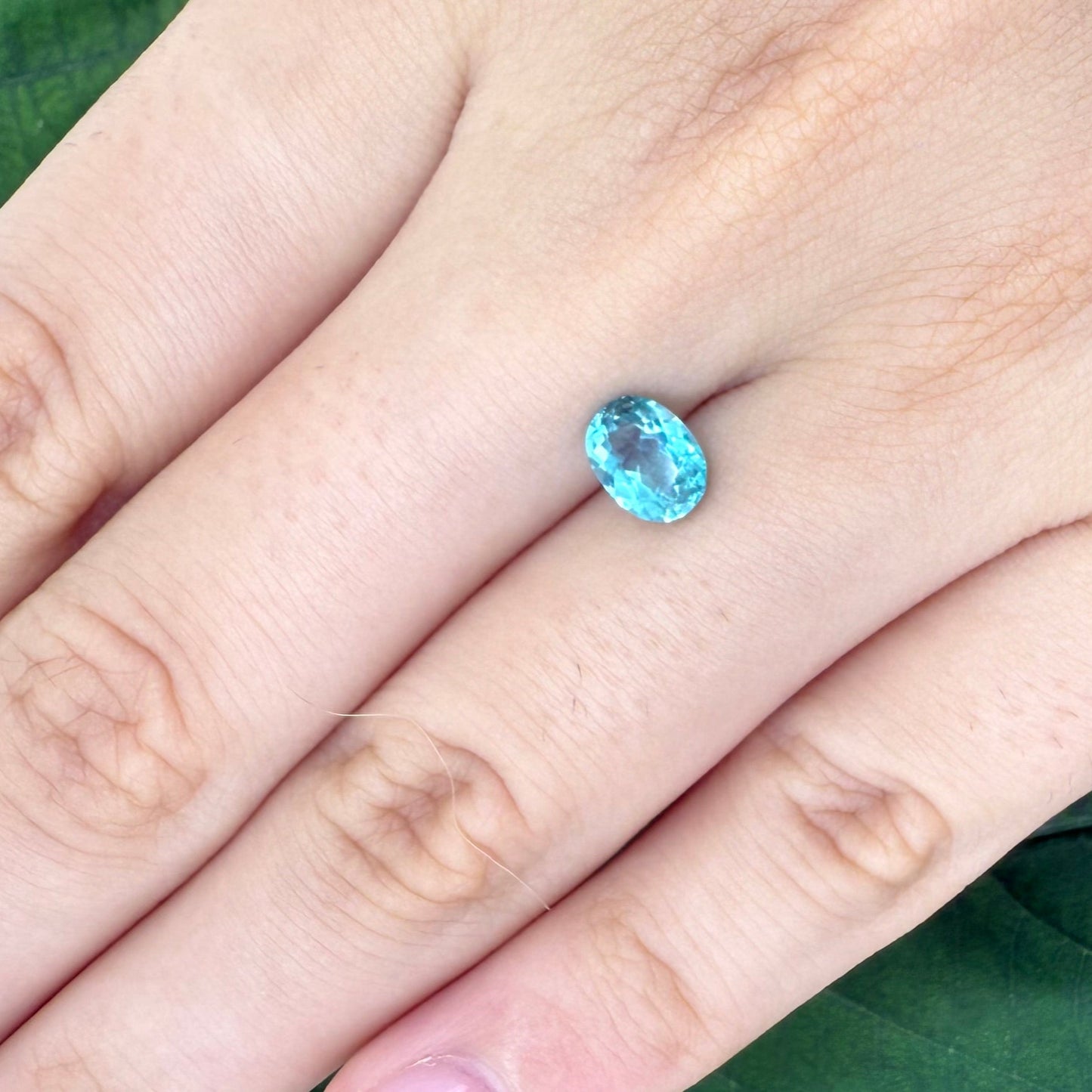 Loose Vibrant Turquoise Apatite gemstone, oval cut