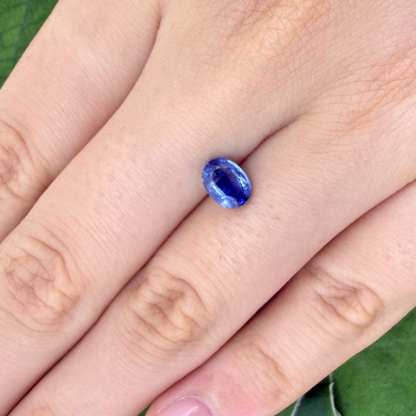 Natural Cornflower Blue Kyanite gemstone, oval shape