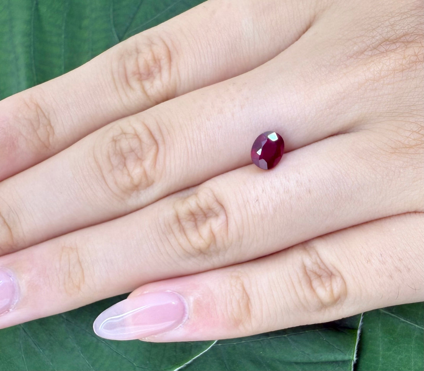 Purplish Red Ruby Oval 1.30 Ct