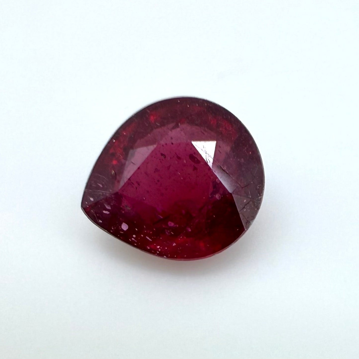 Pinkish Red Ruby Pear 1.18 Ct